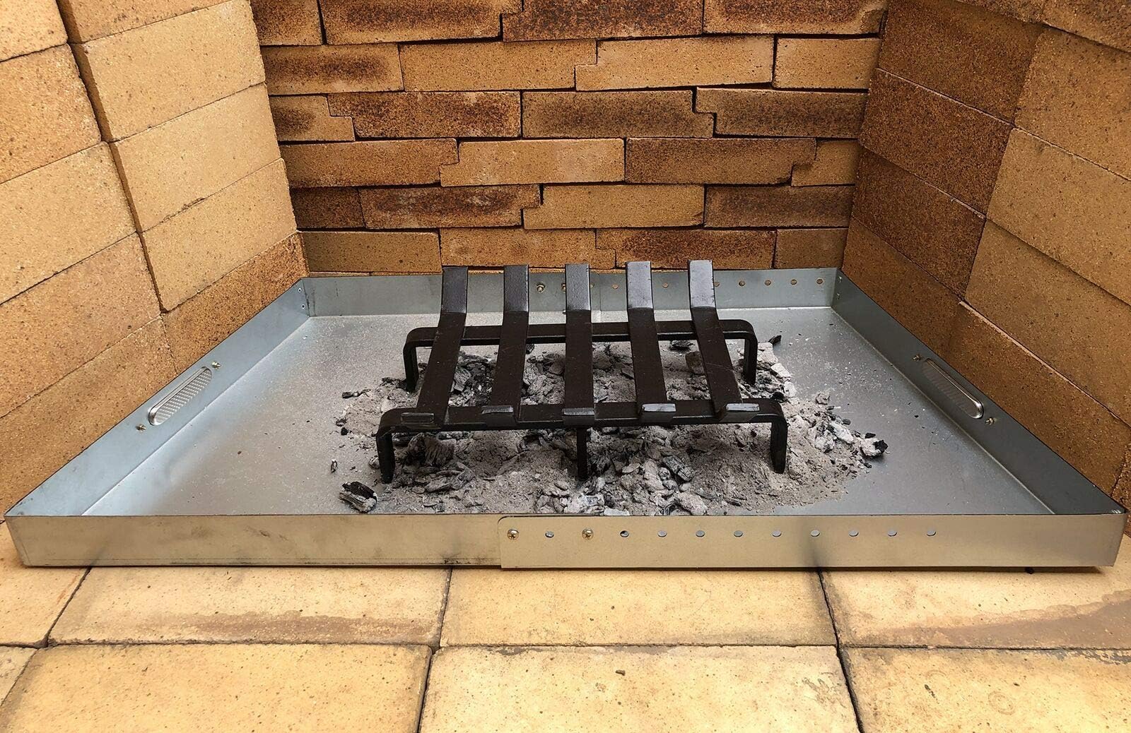 Hi-Flame Log Grate Heavy Duty Solid Steel Burning Fireplace Wood Stove Firewood Holder  13 INCH  13 x 10 x 4 Inch Matt Black