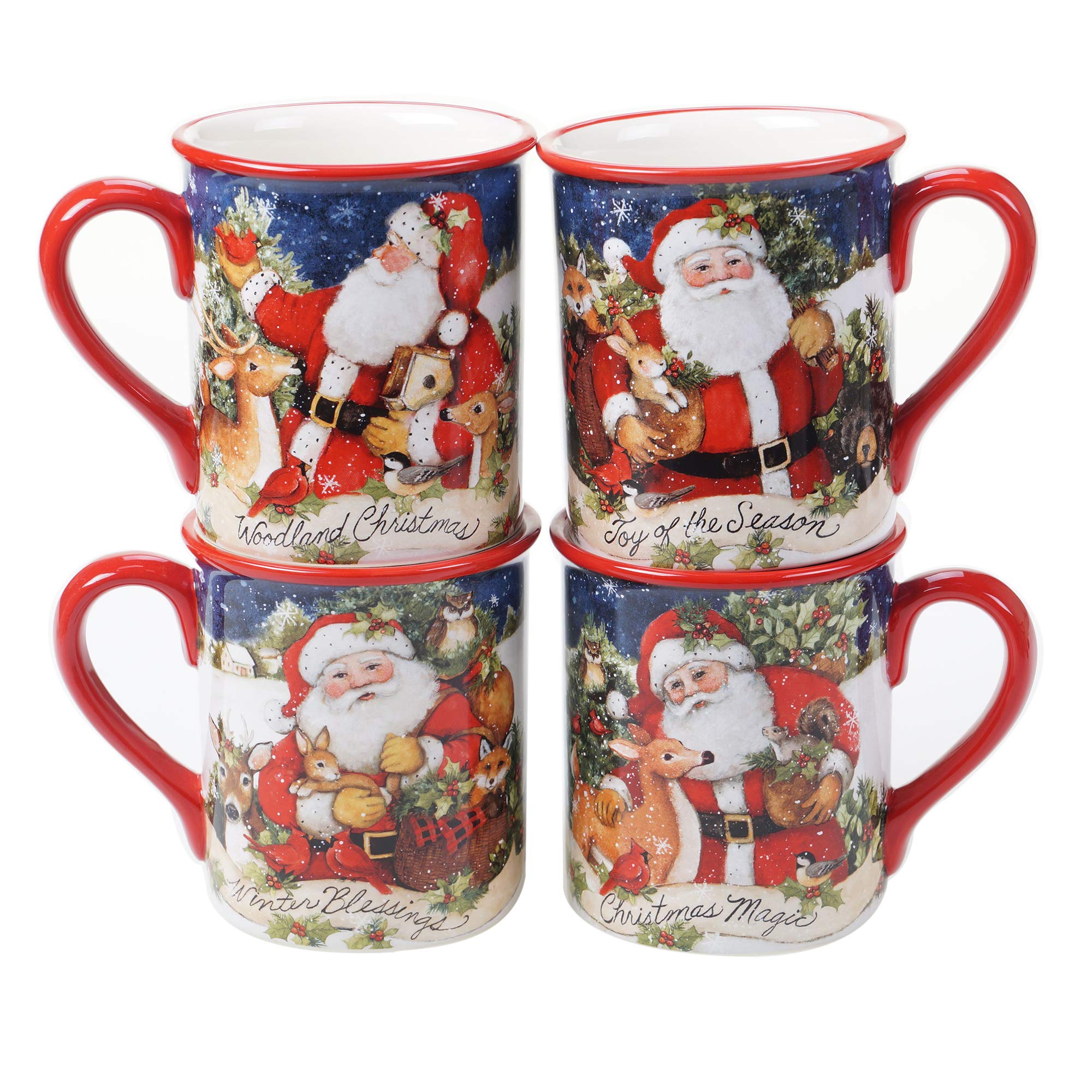 Certified International Magic of Christmas Santa 16pc Dinnerware Set, Service for 4, Multicolored