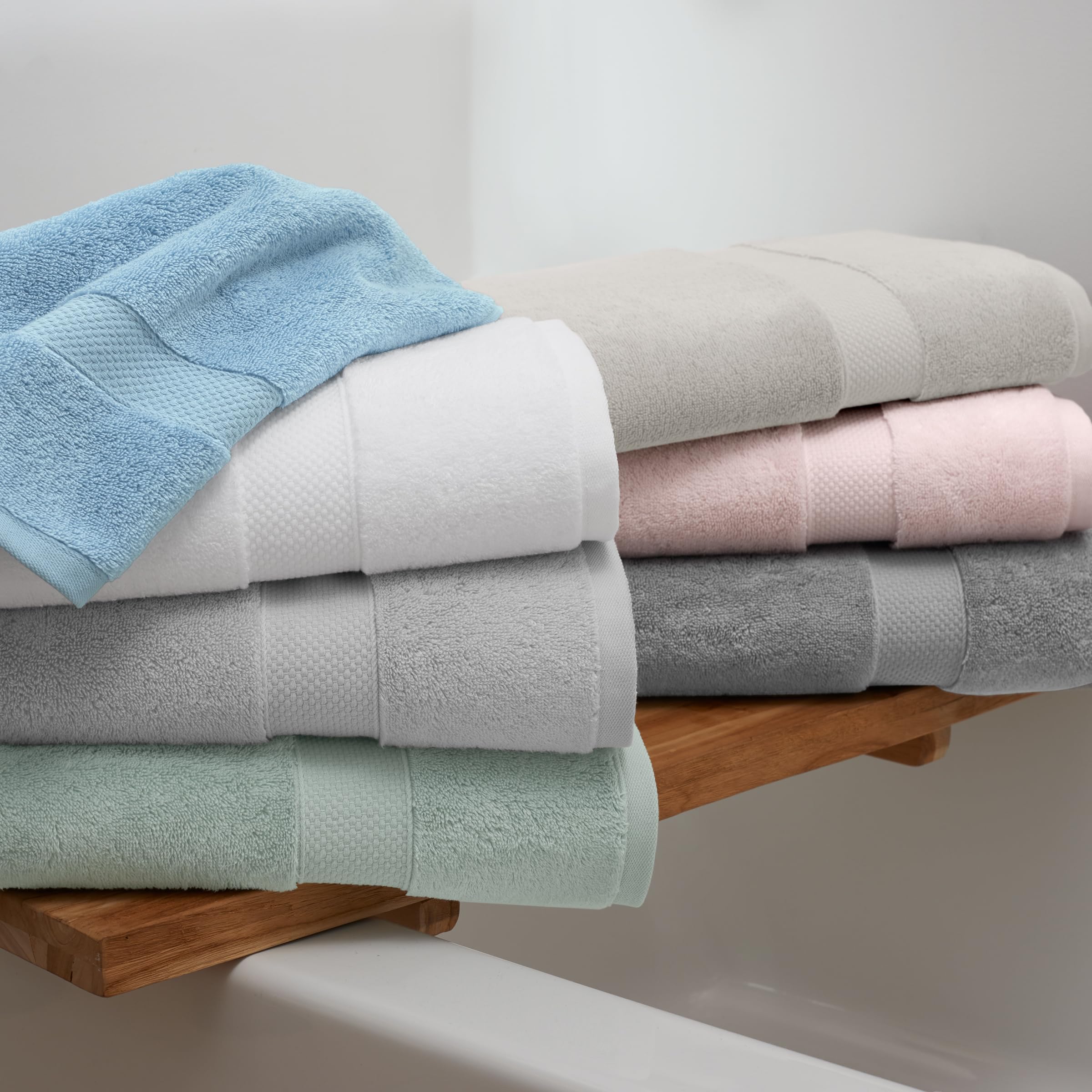 Aston & Arden Egyptian Hand Towels - Pack Of 6 - Oversized Ultra Soft Thick & Absorbent, 100% Ringspun Egyptian Cotton Bathroom