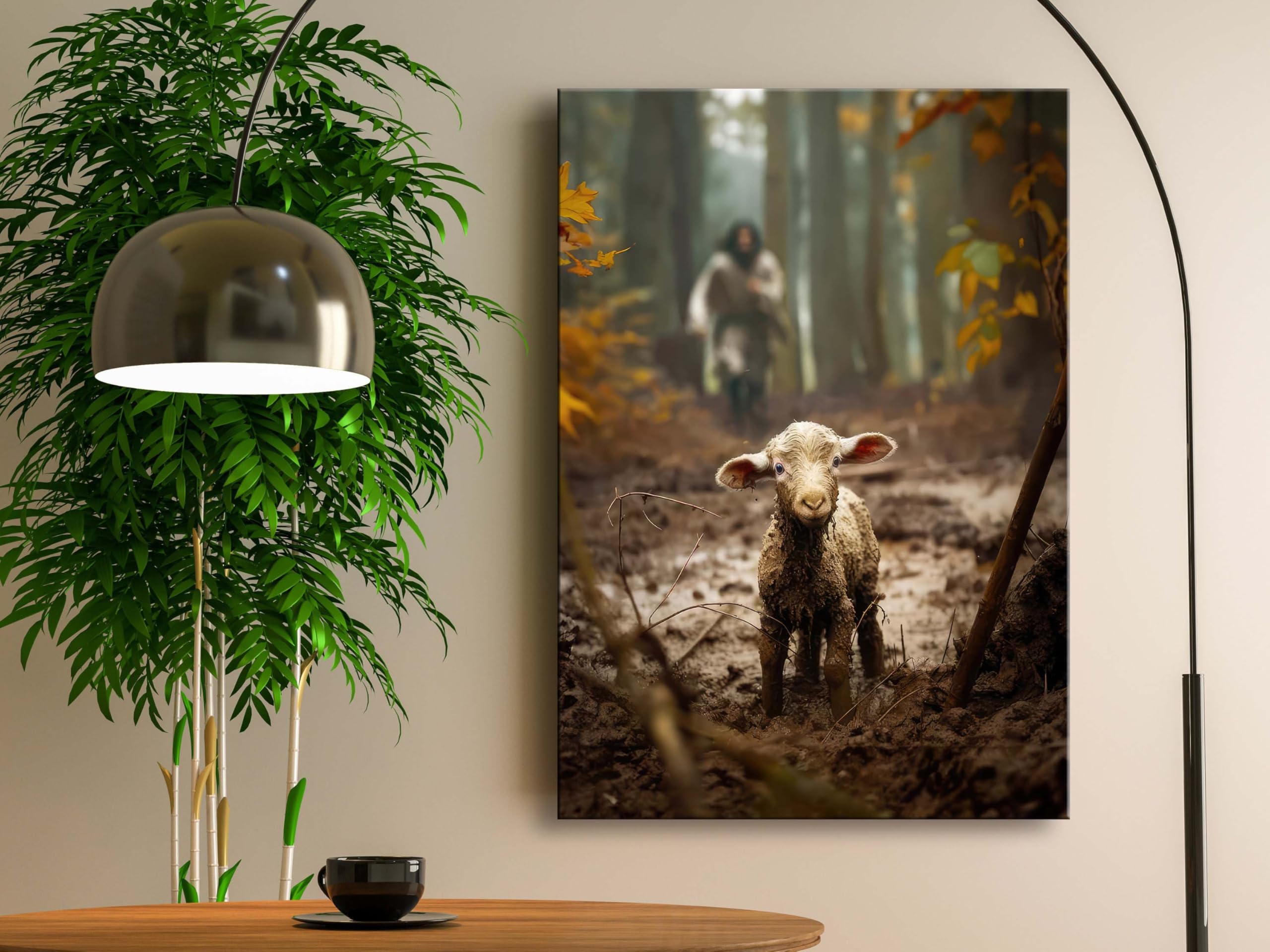 Ploceiny Christian Gifts For Women-Men,Jesus Canvas Home Decor For Prayer Room Christmas Decorations Jesus Running After Lost La