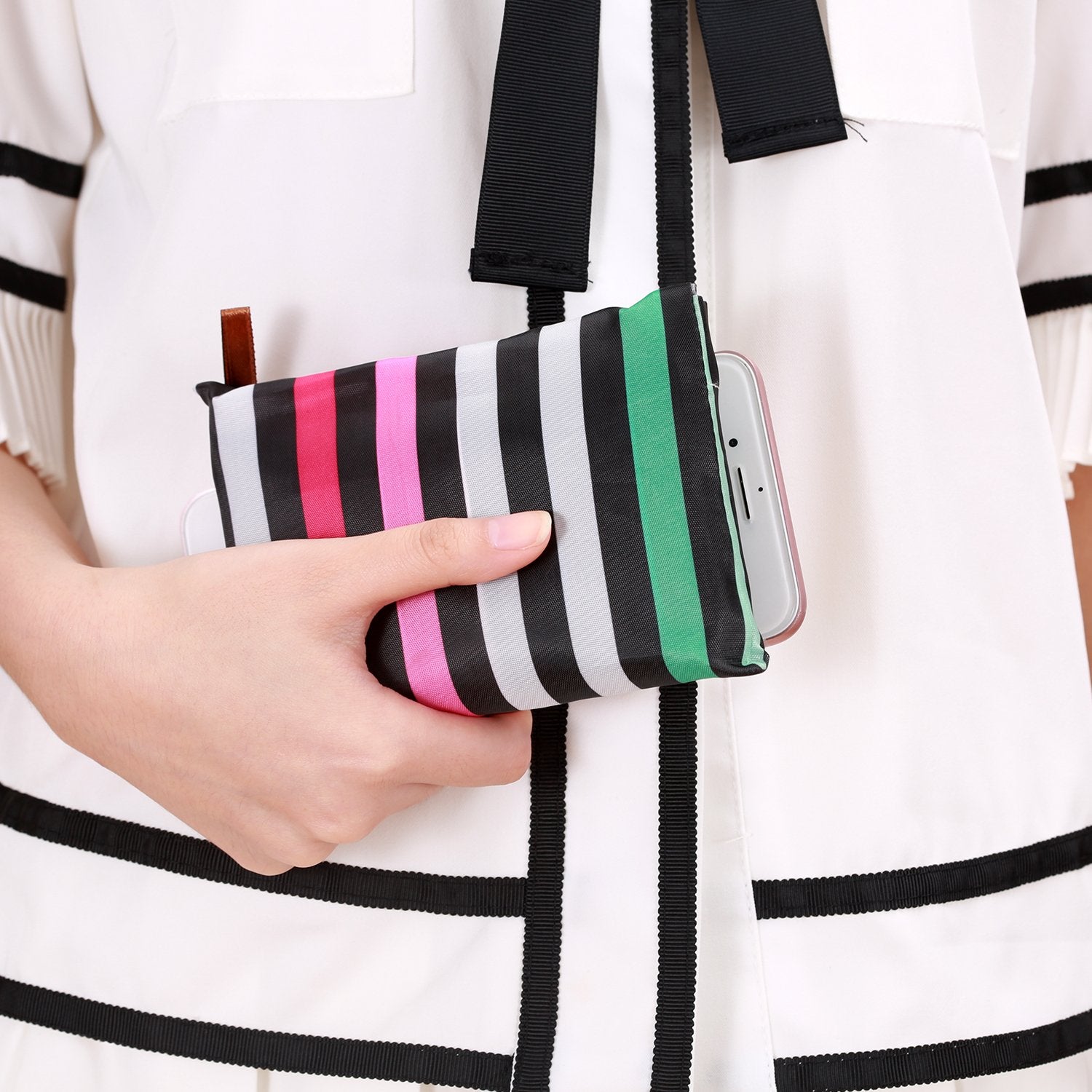 KINGMAS Reusable Grocery Bags  2 Pack Eco-Friendly Folding Tote Shopping Bag fits in Pocket  Washable Waterproof Nylon Pouch Bags