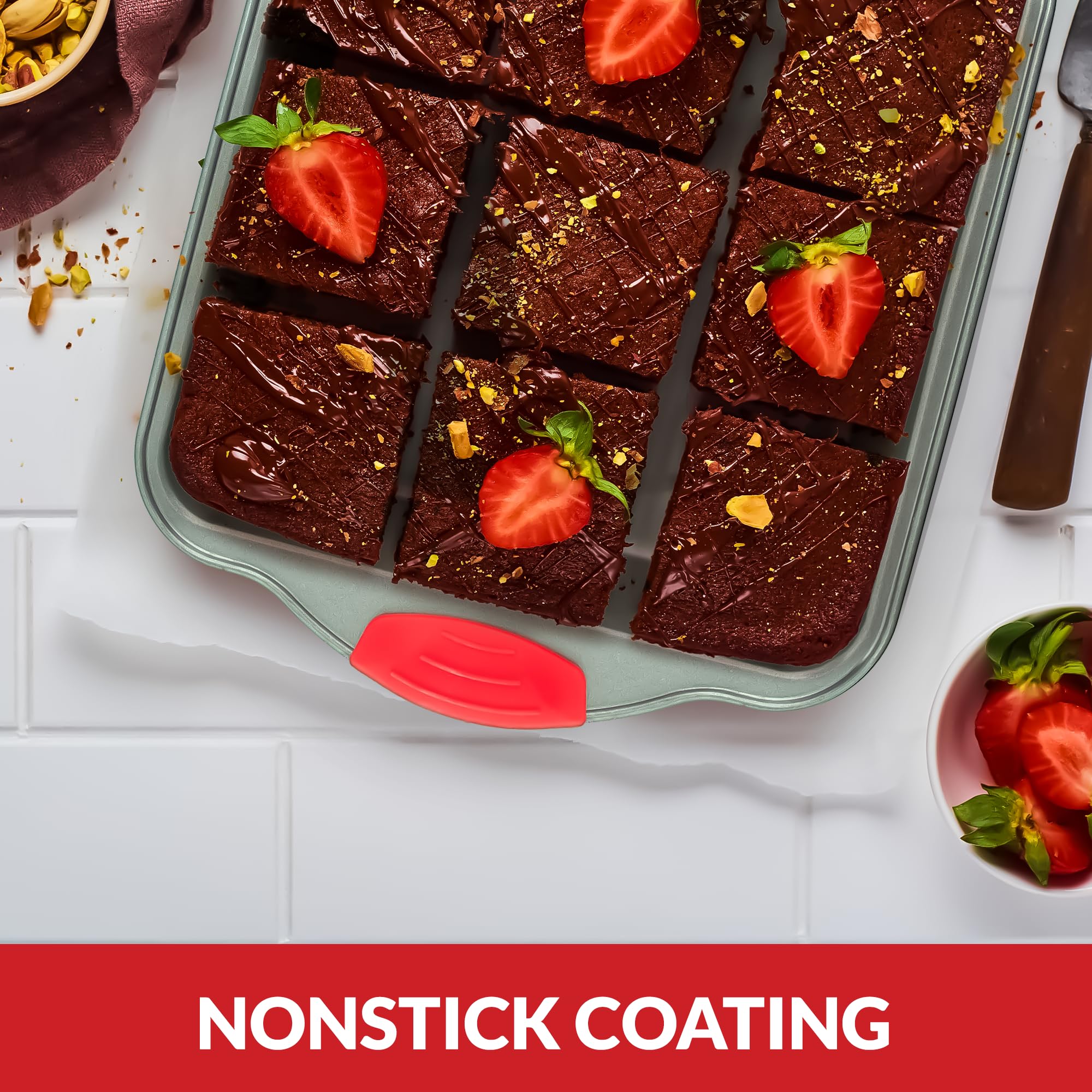 Boxiki Kitchen Non-Stick Steel 8X8 Square Baking Pan Durable, Convenient, And Premium Quality Non-Stick Baking Mold Bakeware.