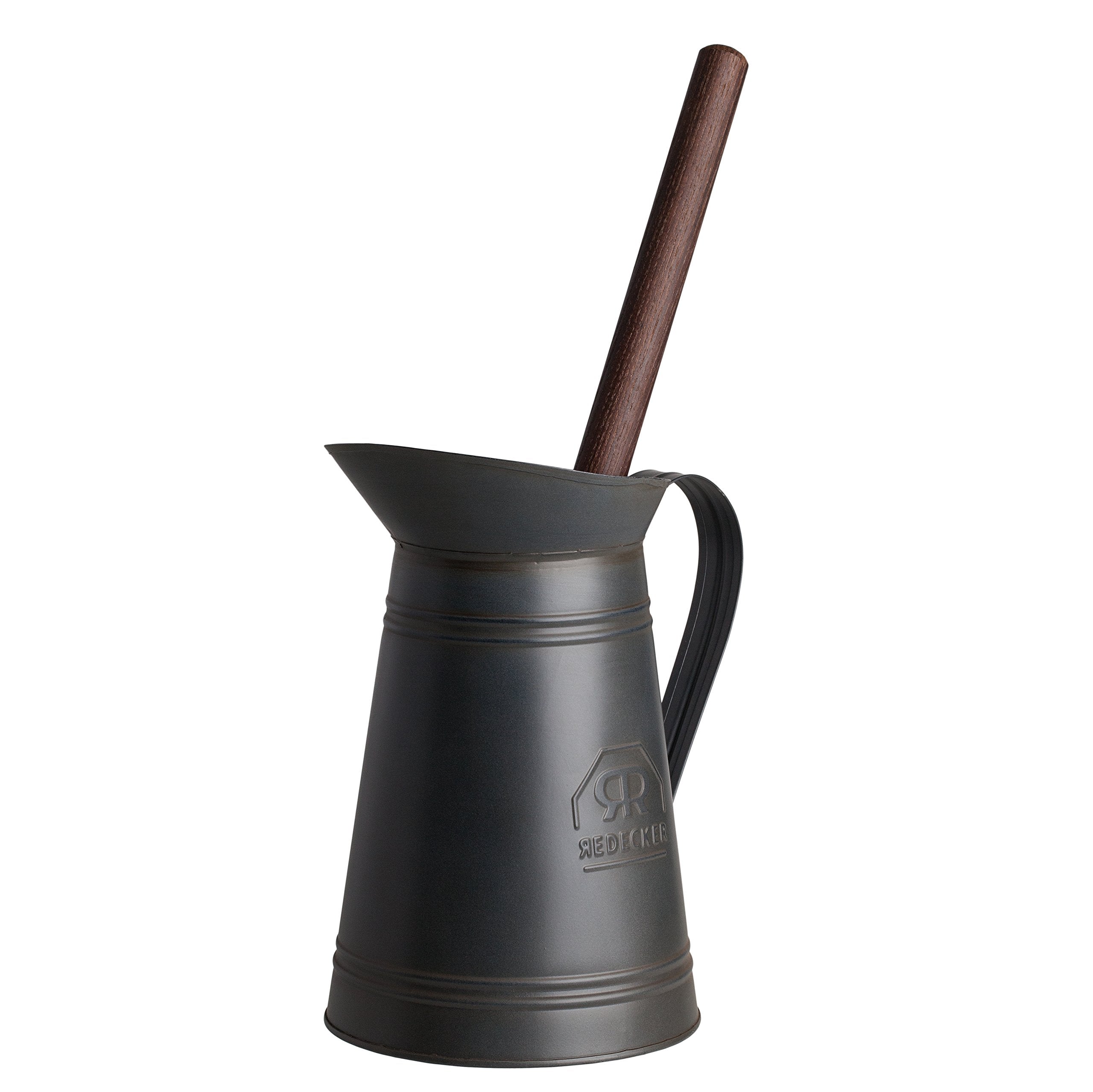 Redecker Nylon Toilet Brush With Dark Coated Metal Holder, Oiled Thermowood Handle, Replaceable Head, Vintage Design, Made In Ge