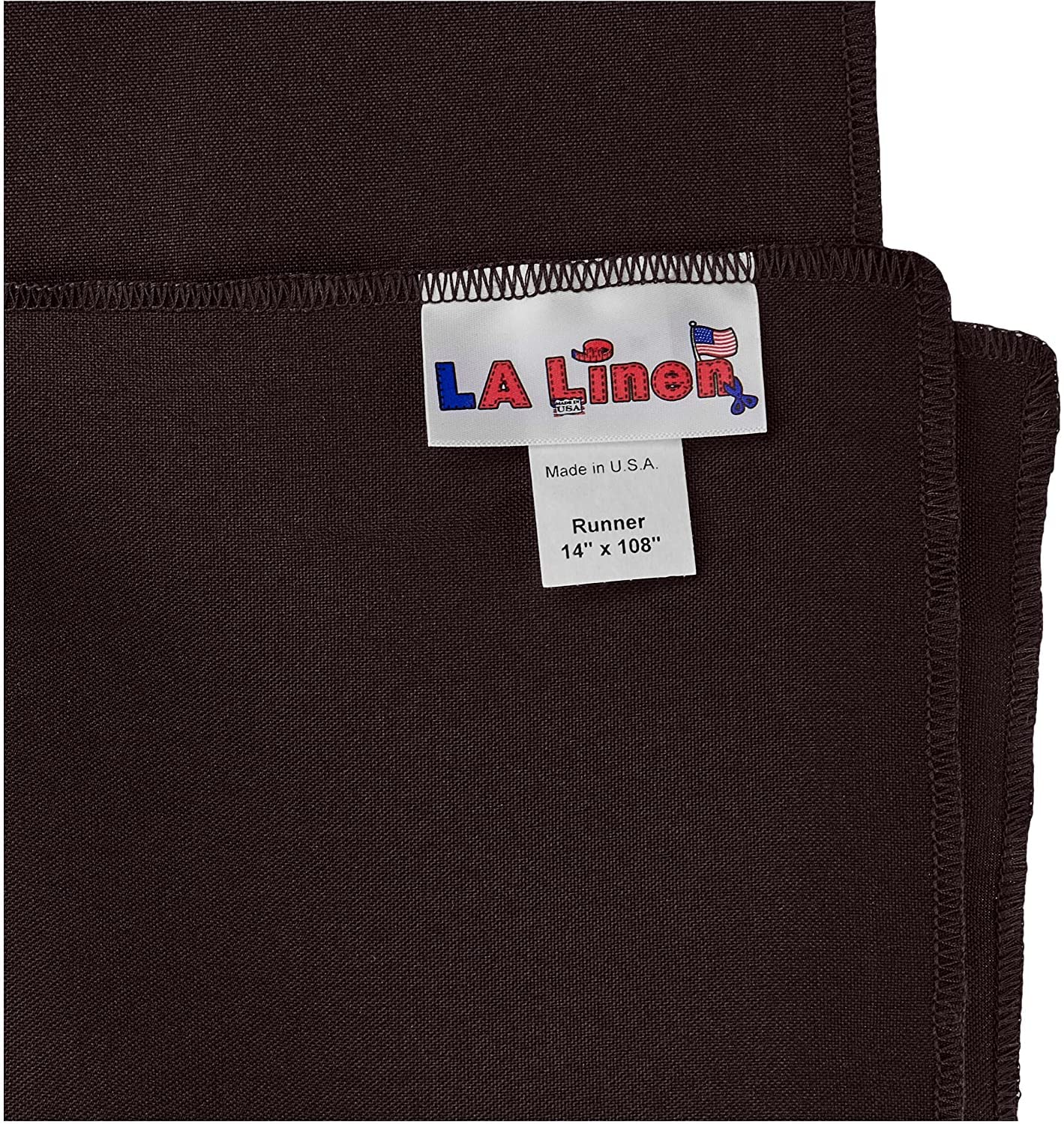 LA Linen Polyester Poplin Table Runner 14  by 108-Inch  Brown