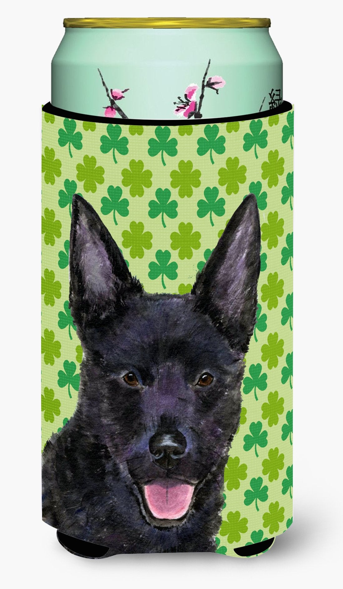 Caroline'S Treasures Ss4429Tbc Australian Kelpie St. Patrick'S Day Shamrock Portrait Tall Boy Hugger Can Cooler Sleeve Hugger Ma