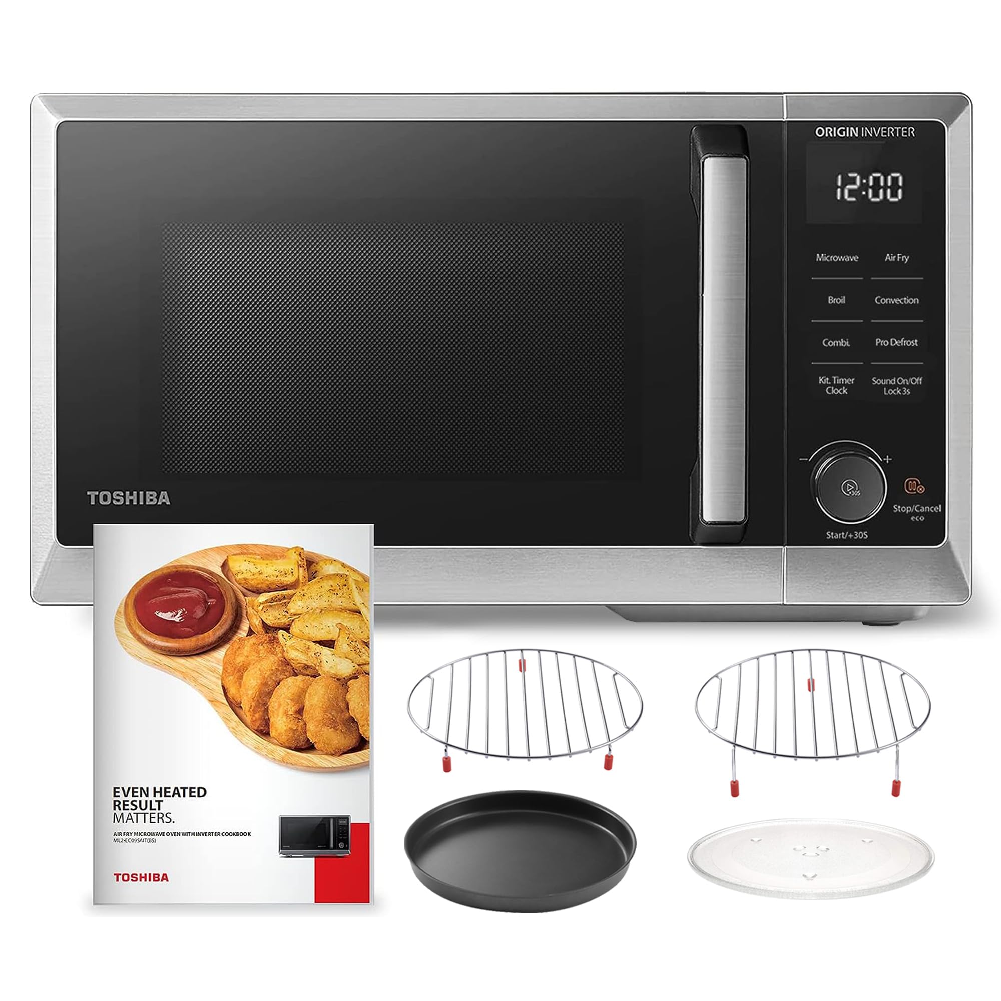 Toshiba 6-In-1 Inverter Microwave Oven Air Fryer Combo, Master Series Countertop Microwave, Air Fryer, Broil, Convection, Speedy