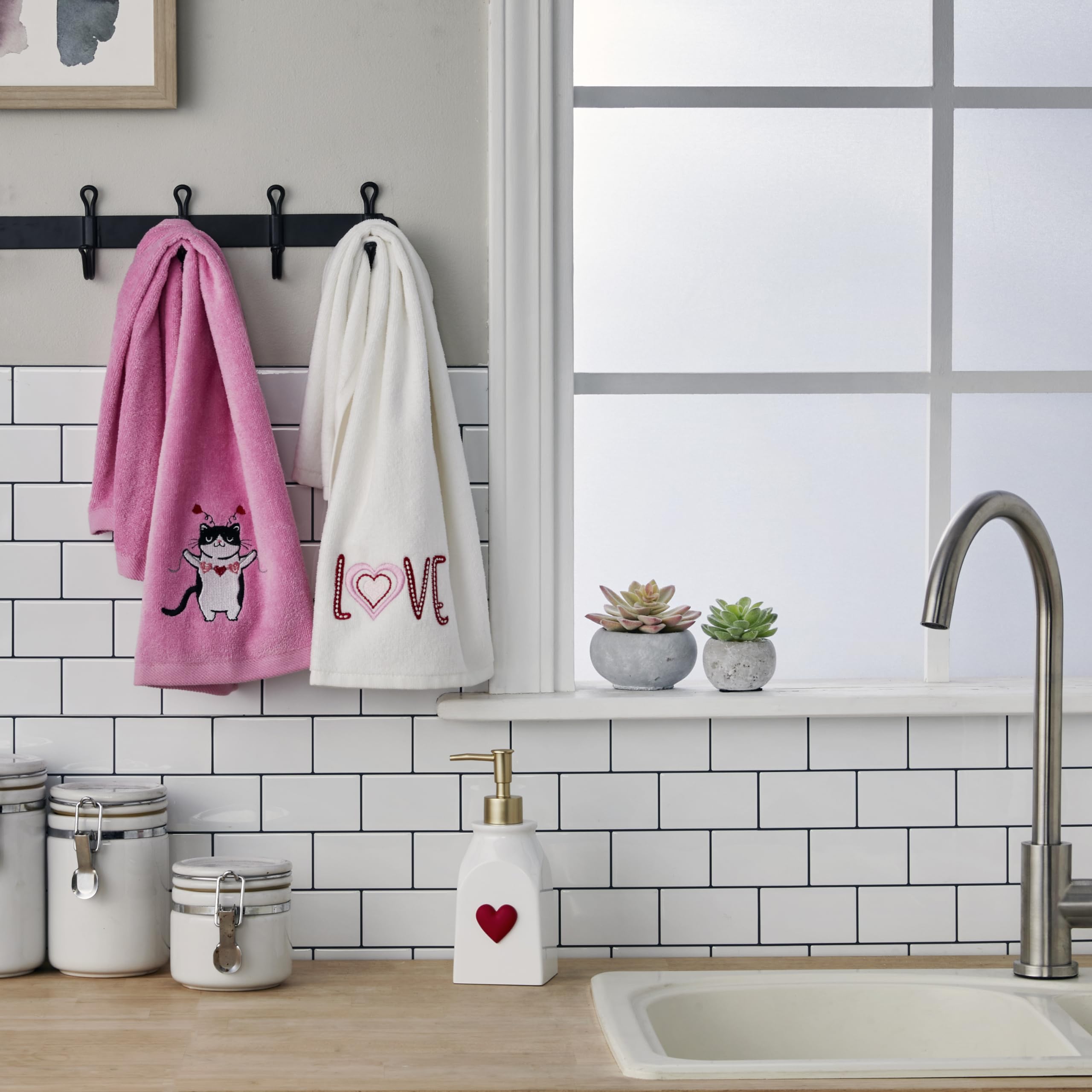 Skl Home Valentine Dachshund Hand Towel Set, 2 Count