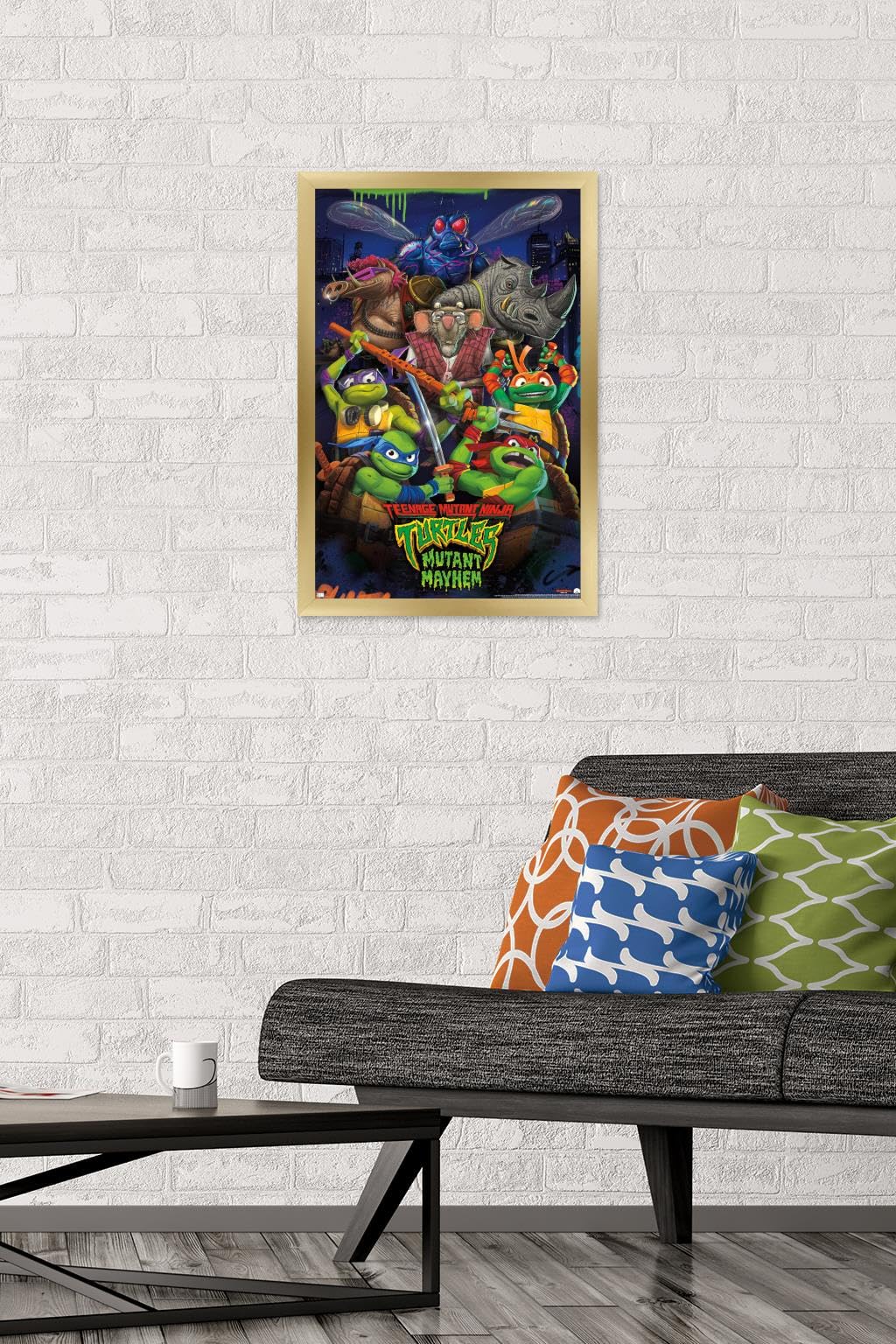 Trends International Teenage Mutant Ninja Turtles: Mutant Mayhem - Group Wall Poster, 14.72'' X 22.37'', Gold Framed Version