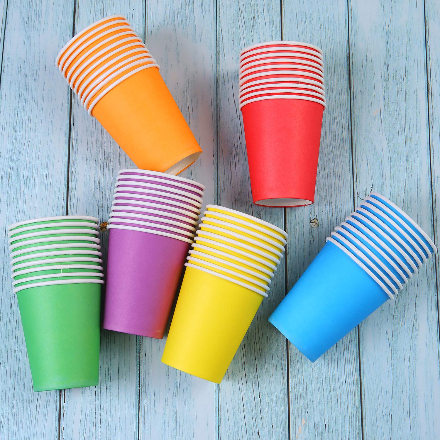 Uratot 60 Pieces 9 Ounce Disposable Paper Cups Party Cups Drinking Cups For Party, Diy And Holiday, 6 Colors