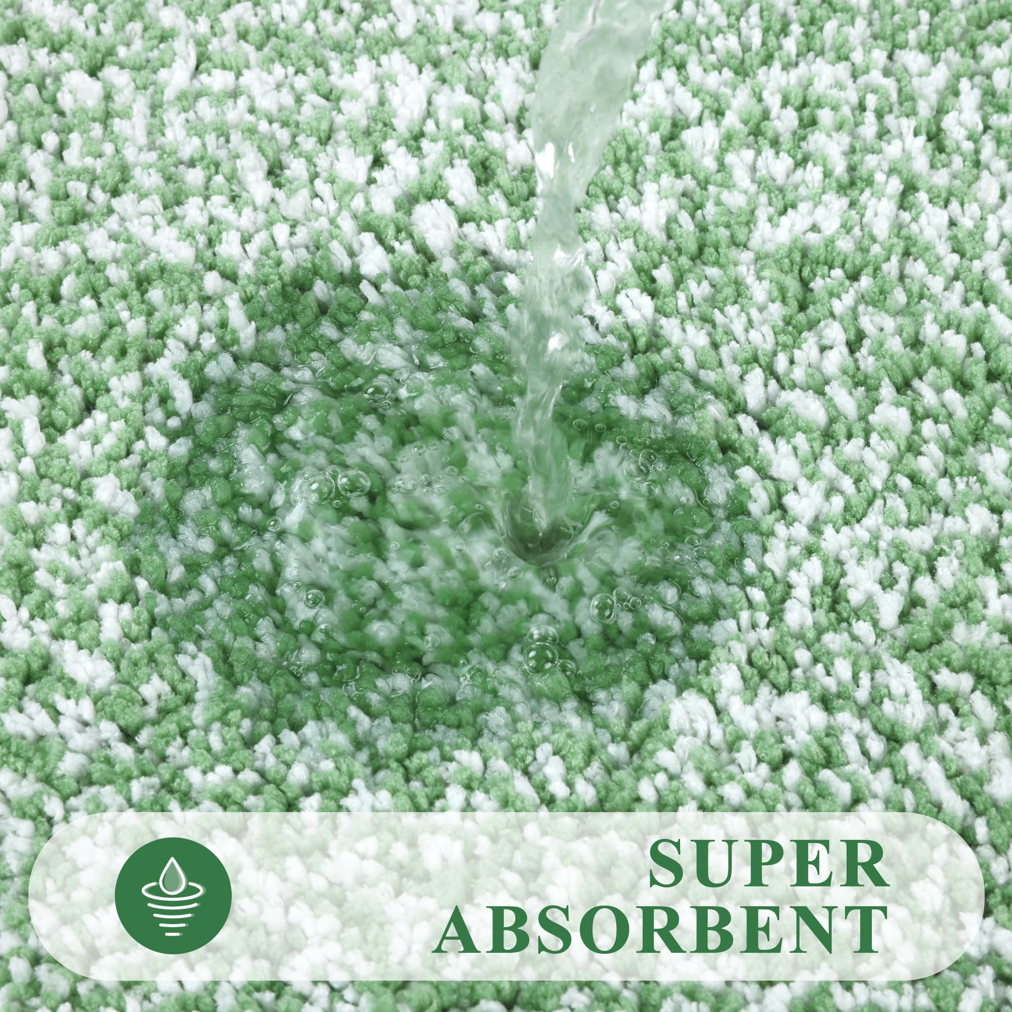 Pauwer Bathroom Rug Mat Set 3 Piece, Microfiber Shaggy Bath Set, Non-Slip Ultra Soft Carpet Mats, Absorbent With U-Shaped Toilet