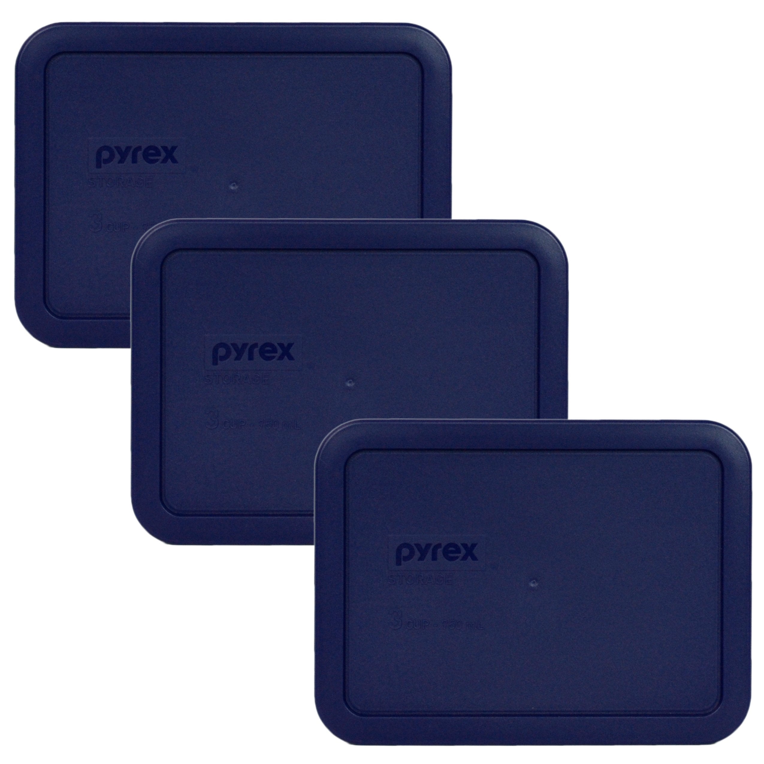 Pyrex Bundle - 3 Items: 7210-Pc 3-Cup Blue Plastic Lids