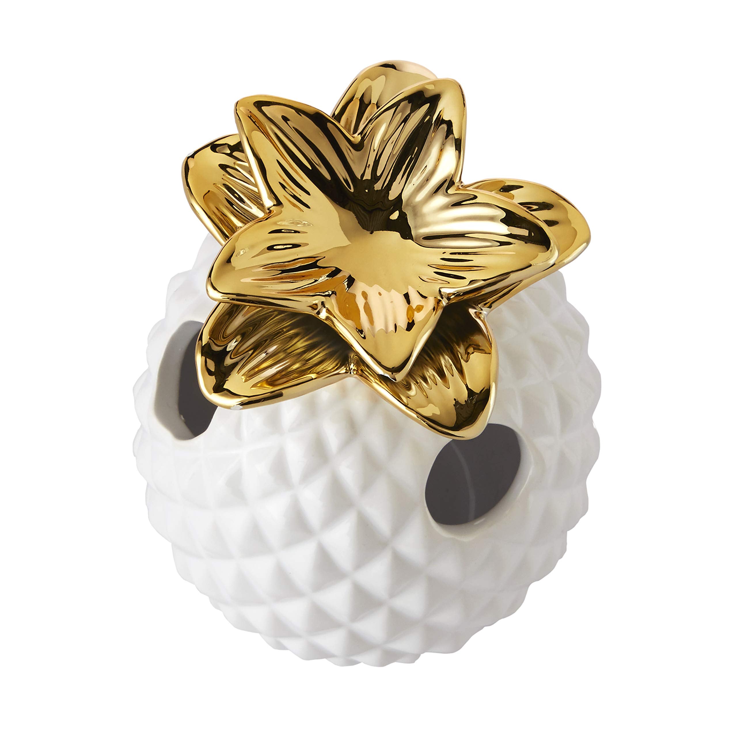 Skl Home By Saturday Knight Ltd. Gilded Pineapple Toothbrush Holder, White/Gold