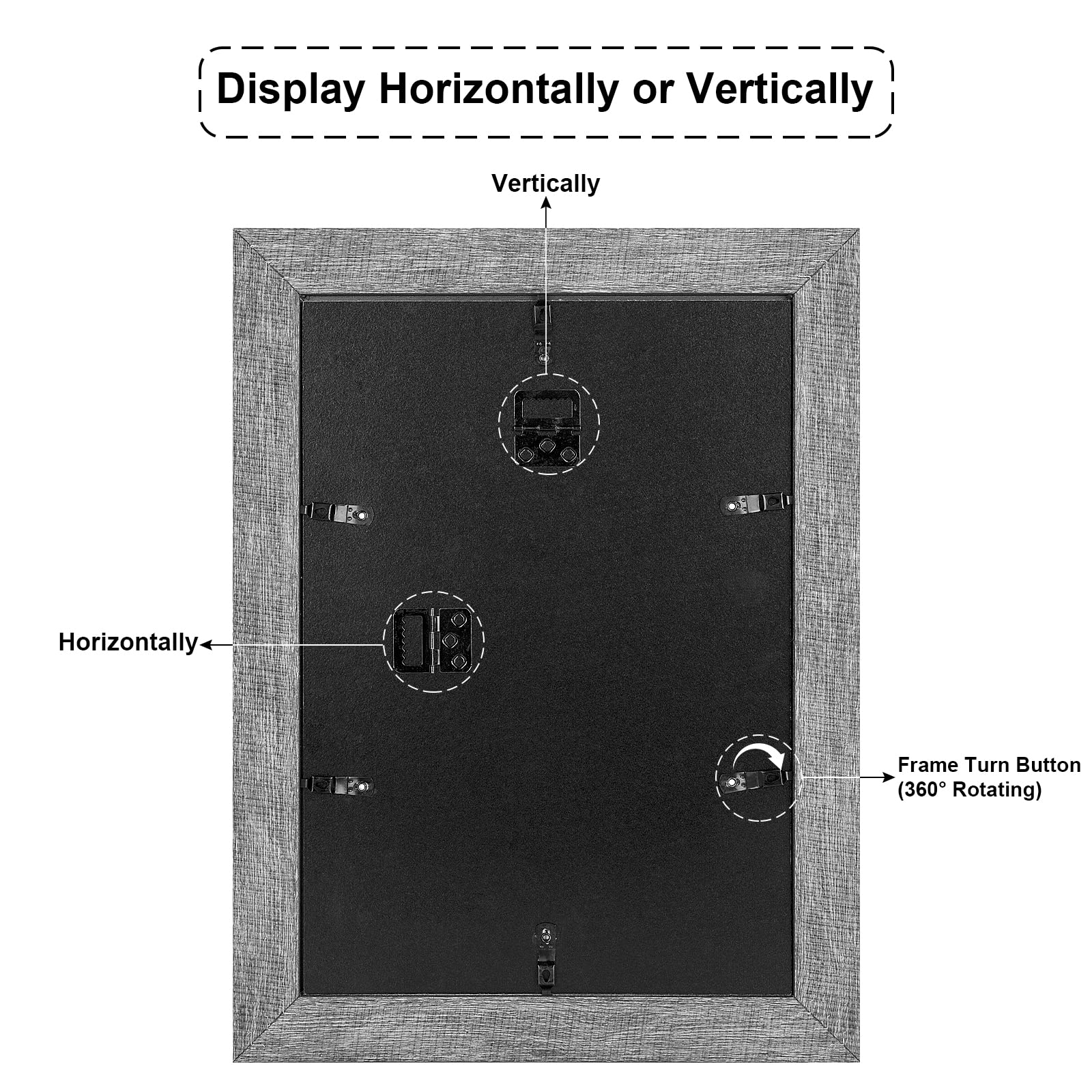 Gaevuian 9x13 Picture Frame Display 4 opening 4X6 Picture Frame Collage,Multi Photo Frame with Mat,Plexiglass,Wall or Tabletop D