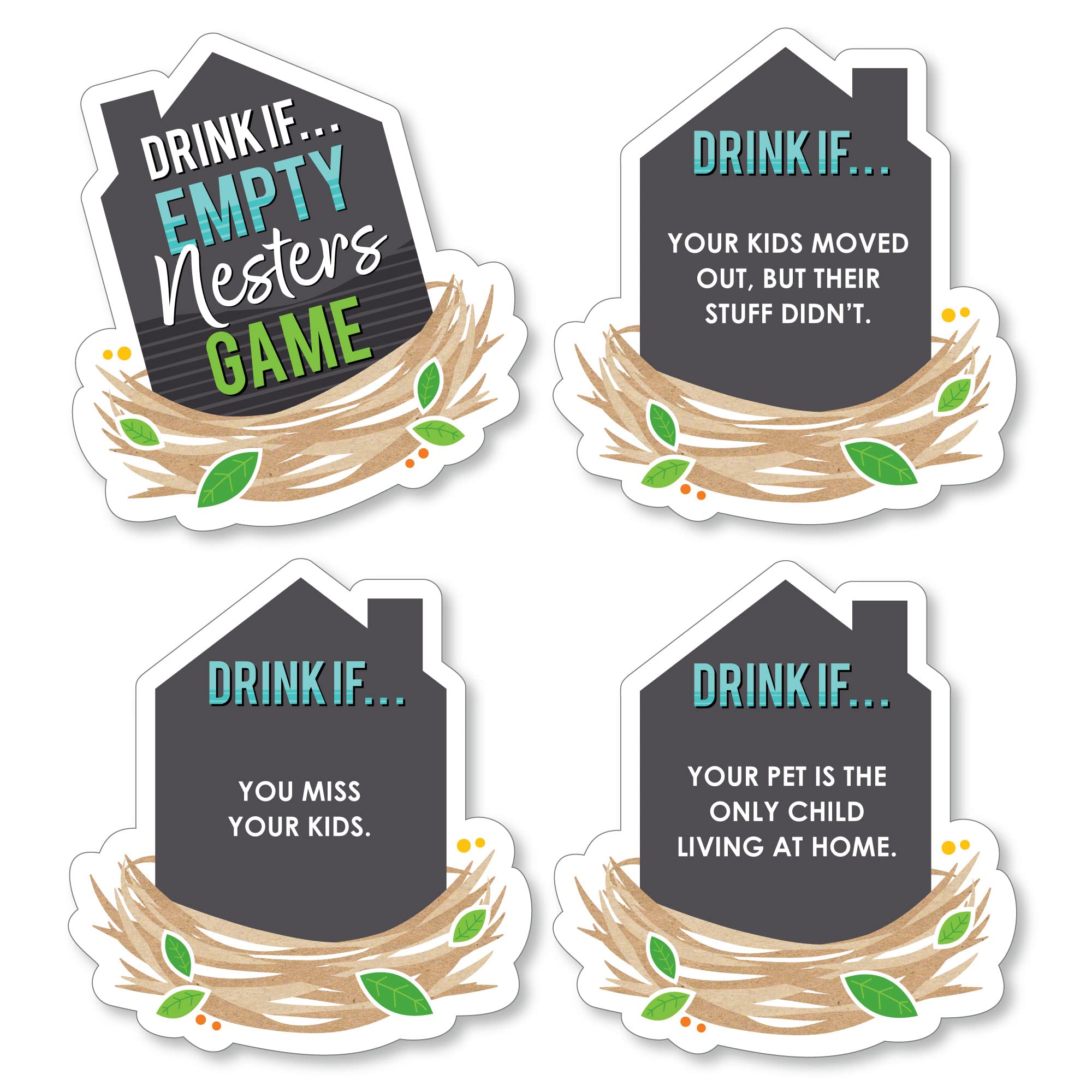 Big Dot Of Happiness Drink If Game - Empty Nesters - Empty Nest Party Game - 24 Count