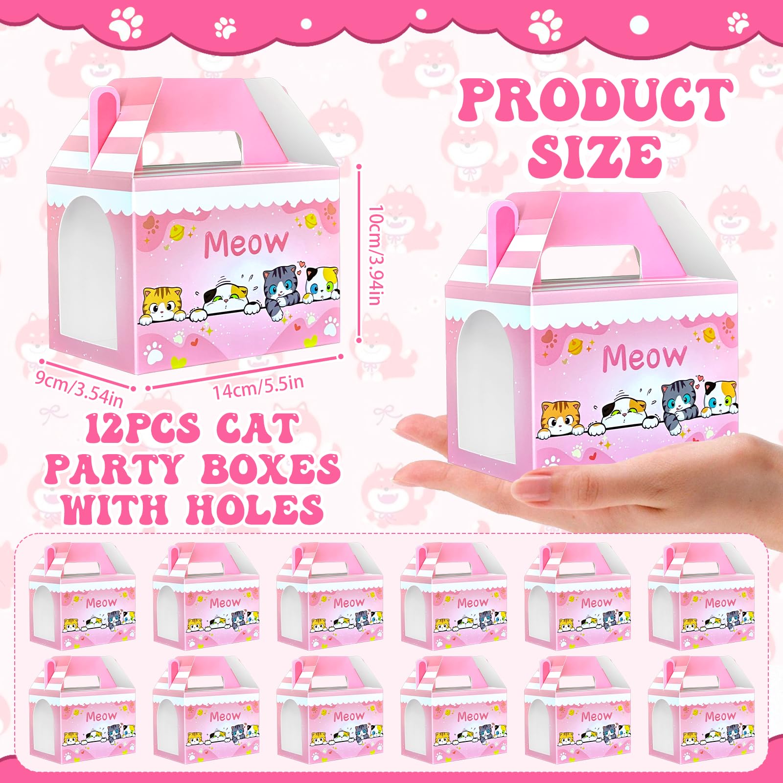 37 Pcs Adopt A Cat Party Favors Include 12 Foldable Kitten Boxes 12 Mini Stuffed Cat 12 Card 1 Stand For Adopt A Kitty Party Fav