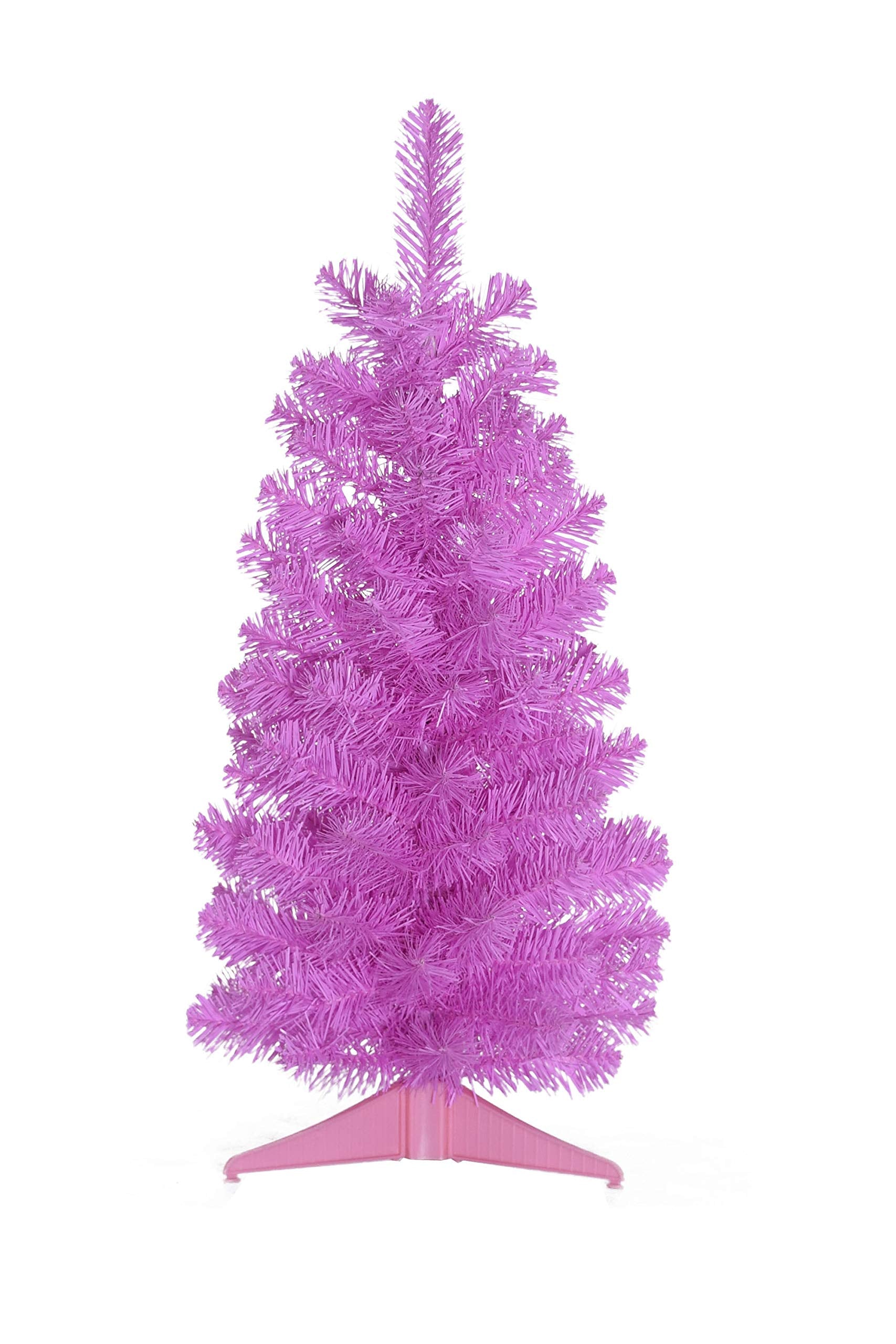 Perfect Holiday 24 Pink Noble Fir Pencil Christmas Tree | 93 Tips, Dia 12 | Includes Plastic Stand