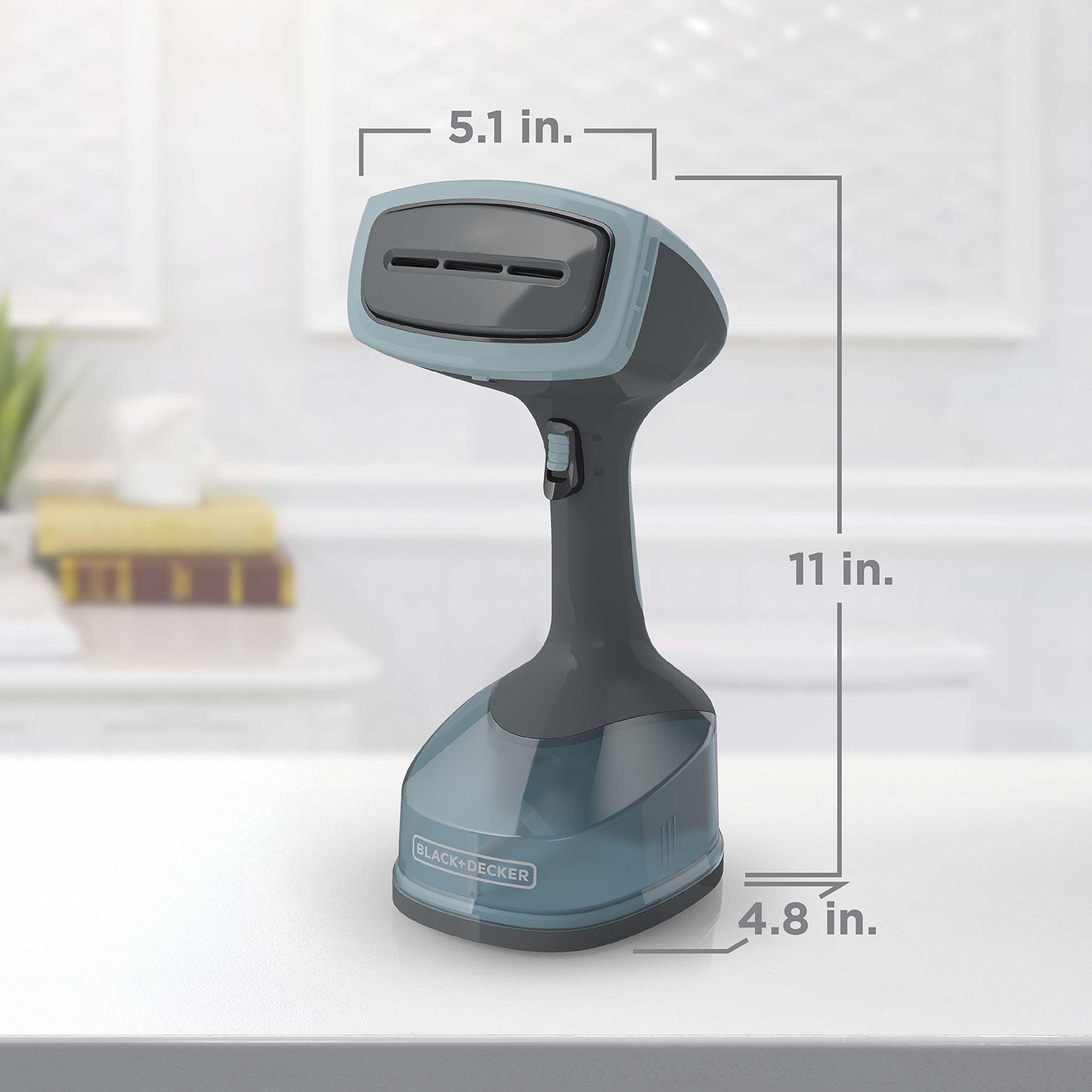 Black+Decker Advanced Handheld Steamer For Clothes, Fast Wrinkle Removal, Auto Shut-Off, Attachments For Delicate Fabrics, Lint