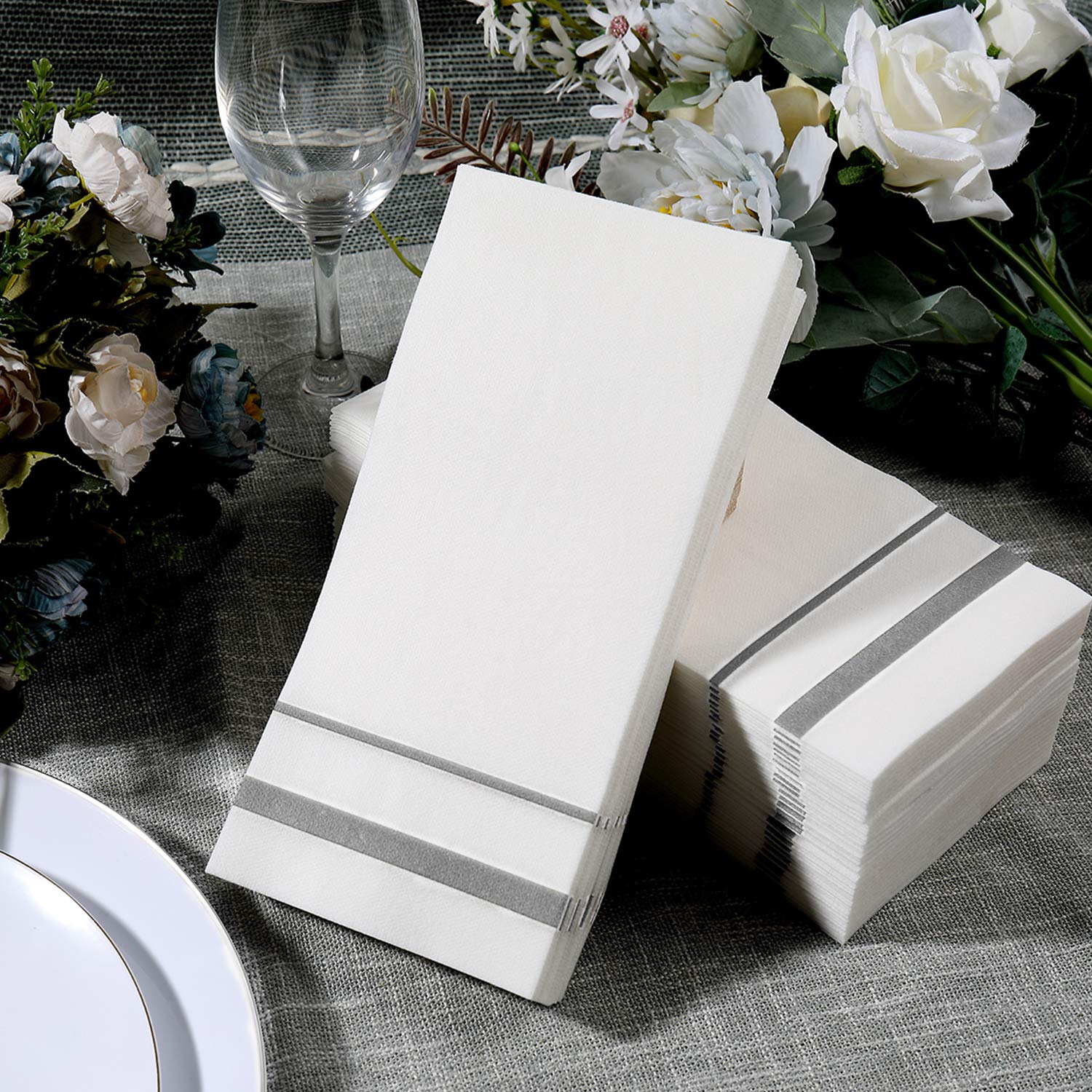 [200 Pack] Disposable Guest Towels Paper Hand Towels, Decorative Bathroom Hand Napkins For Kitchen, Parties, Weddings, Dinners O