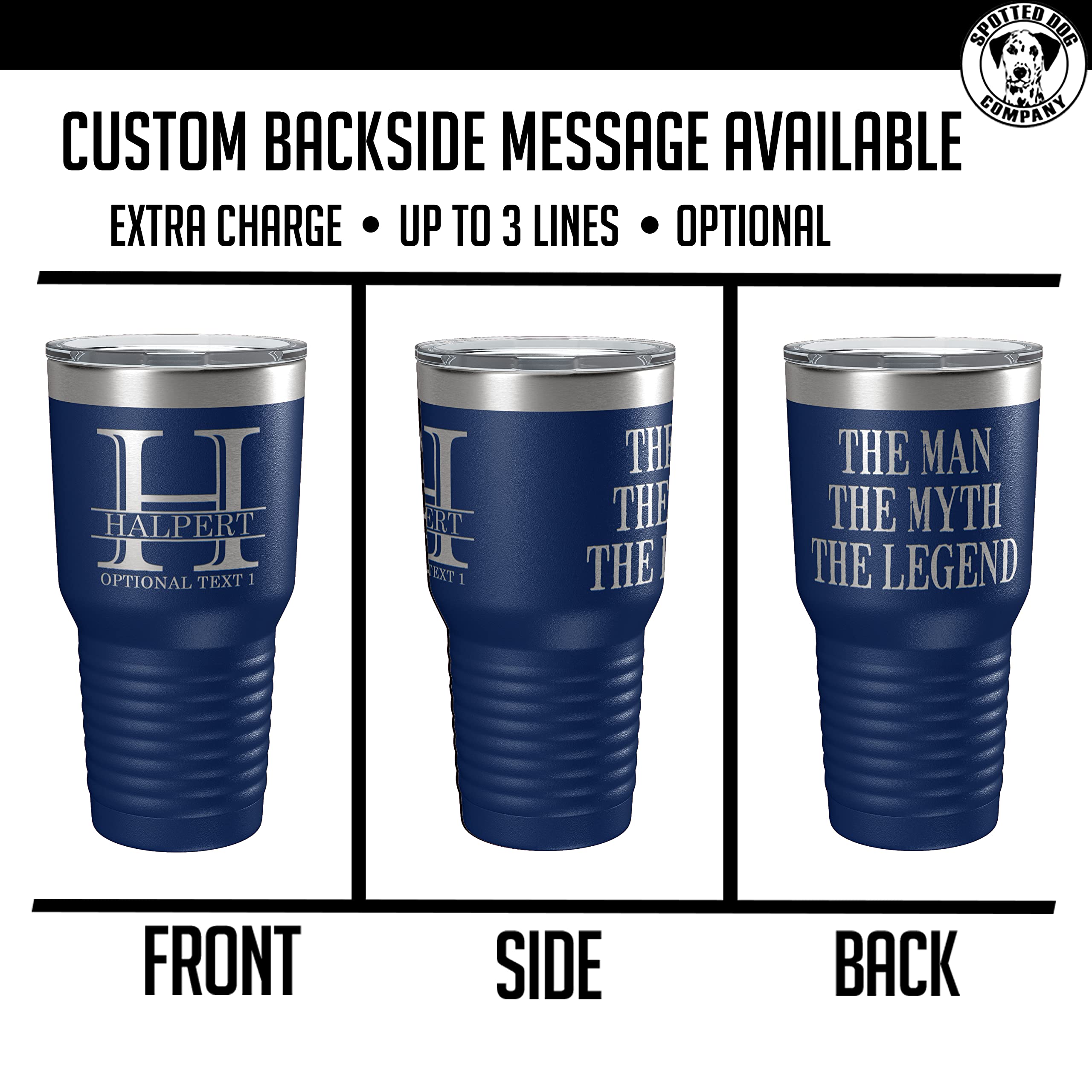 Personalized 30Oz (17 Colors) Powder Coated Insulated Stainless Steel Tumbler With Lid, Custom Etched, Customized Engraved Gift