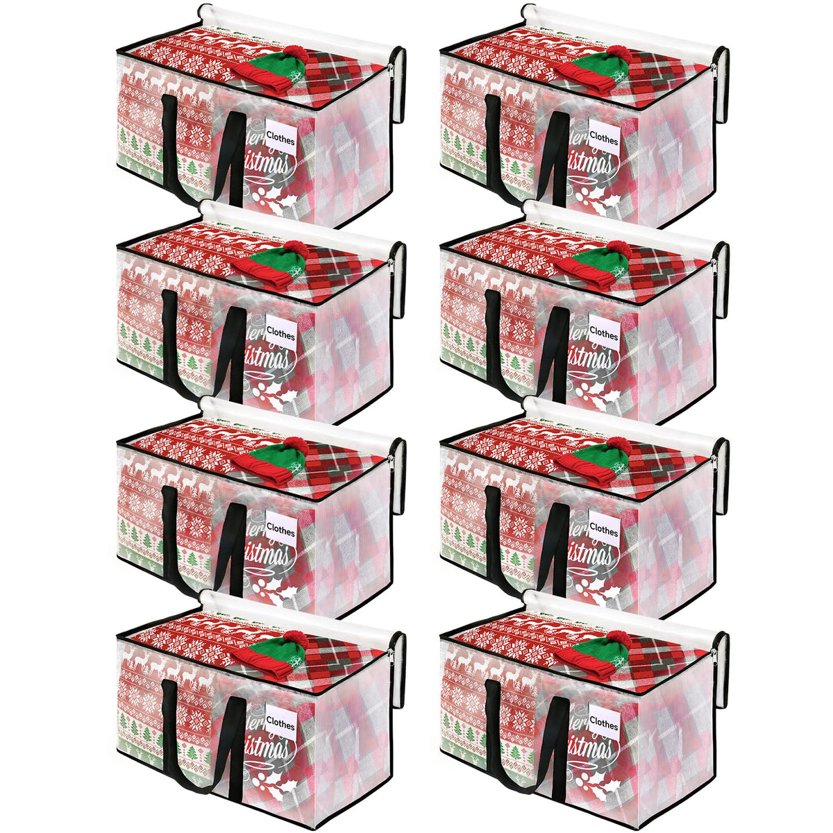 Blisstotes Moving Bags, 8-Pack Storage Bags With Zipper, Moving Bags Heavy Duty Extra Large, Moving Supplies, Clear Packing Bags