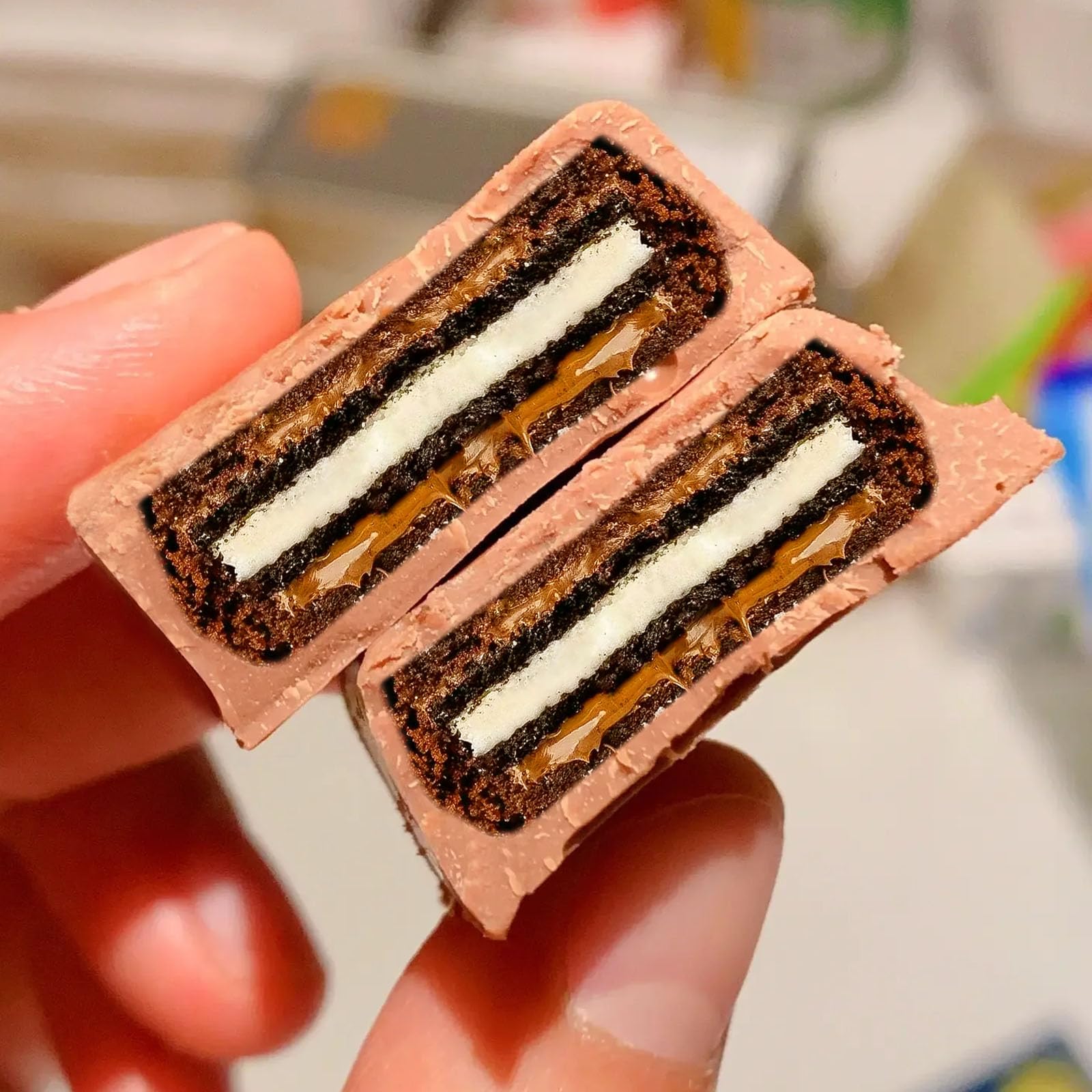 Boardfeb 4 Cavity Chocolate Covered Cookie S'Mores Molds, 3Pcs Silicone Square Molds Reusable Non Stick Silicone Trays For Smore