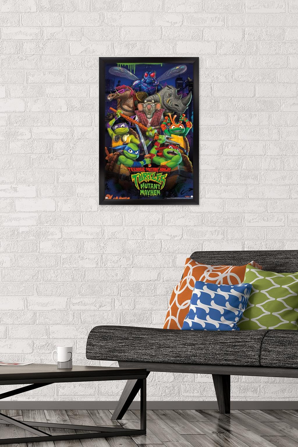Trends International Teenage Mutant Ninja Turtles: Mutant Mayhem - Group Wall Poster, 14.72'' X 22.37'', Black Framed Version