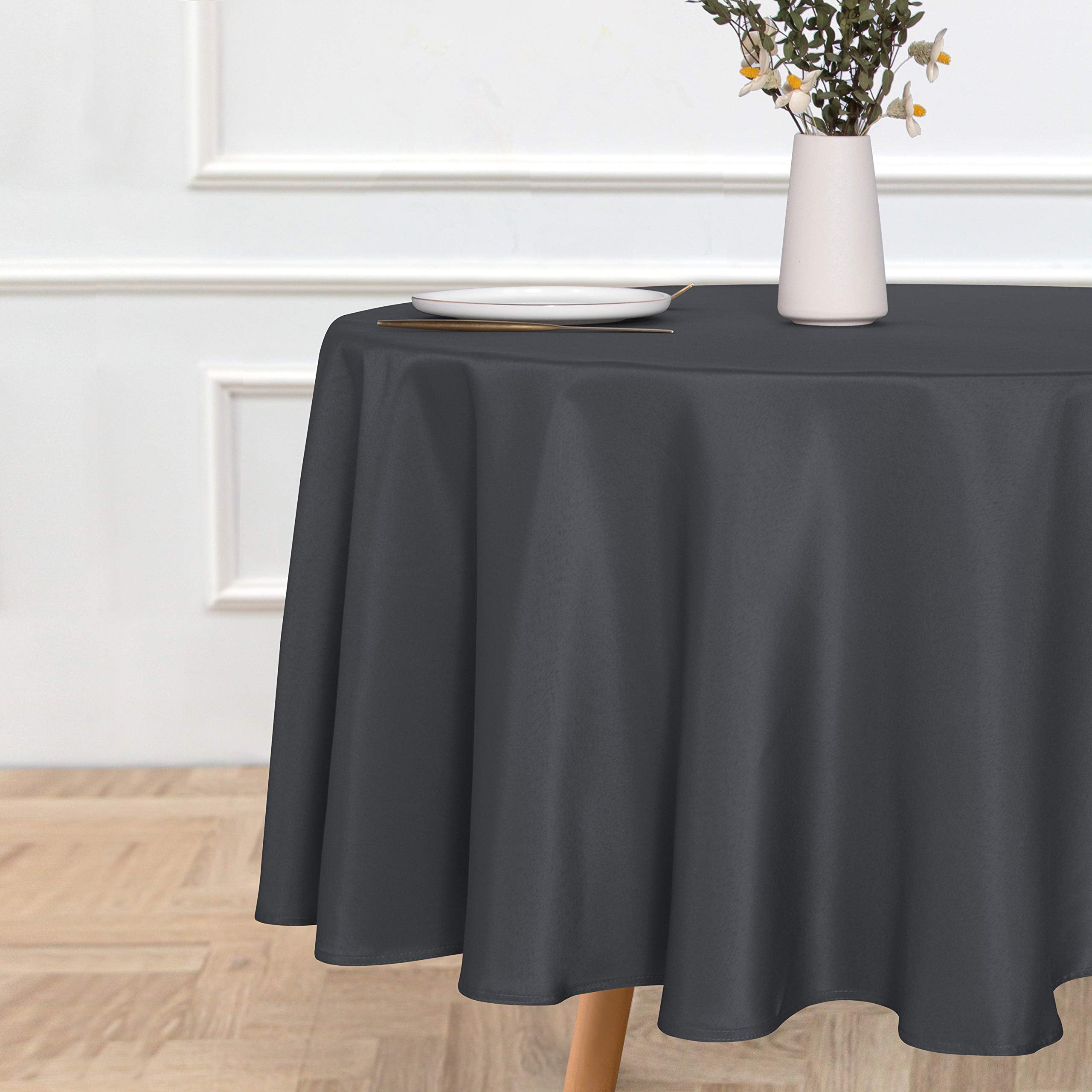 Sancua Round Tablecloth - 90 Inch - Water Resistant Spill Proof Washable Polyester Table Cloth Decorative Fabric Table Cover For