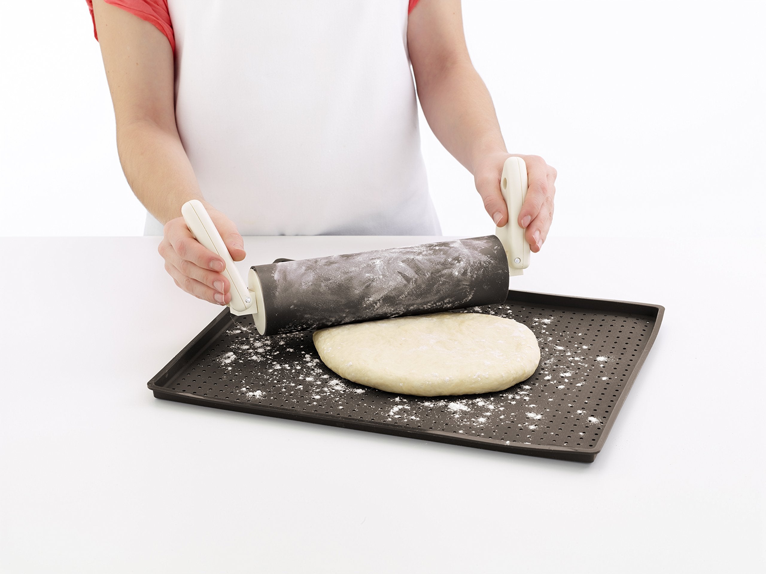 Lekue Micro Perforated Silicone Baking Pizza Mat, 15'' X 11.8'' Brown