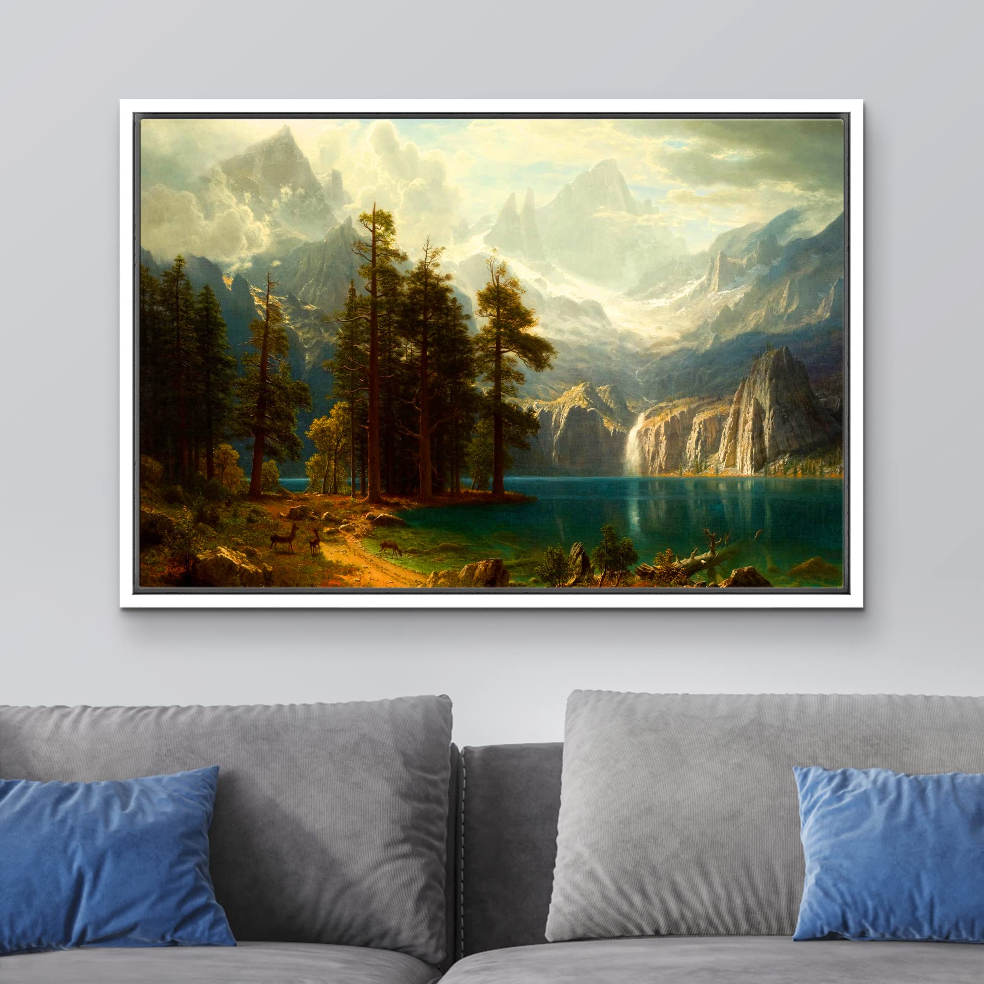 wall26 Sierra Nevada in California by Albert Bierstadt Canvas Prints Wrapped Gallery Wall Art  Stretched & Framed Ready to Hang - 16''x24'' White