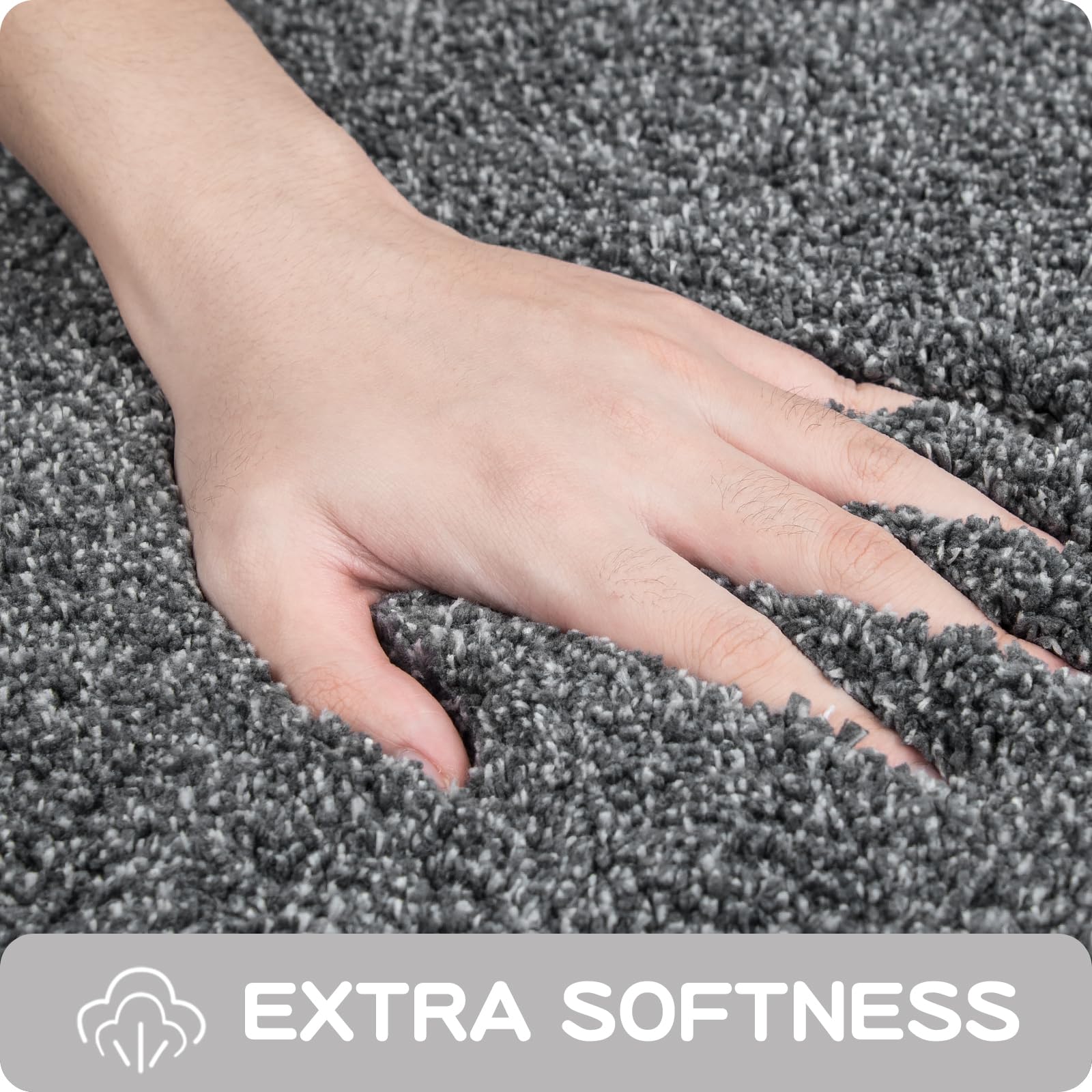 Purrugs Non-Slip Bathroom Rug 30'' X 60'' - Super Absorbent & Quick Dry Shaggy Microfiber Bath Mat, Machine Washable Plush Throw