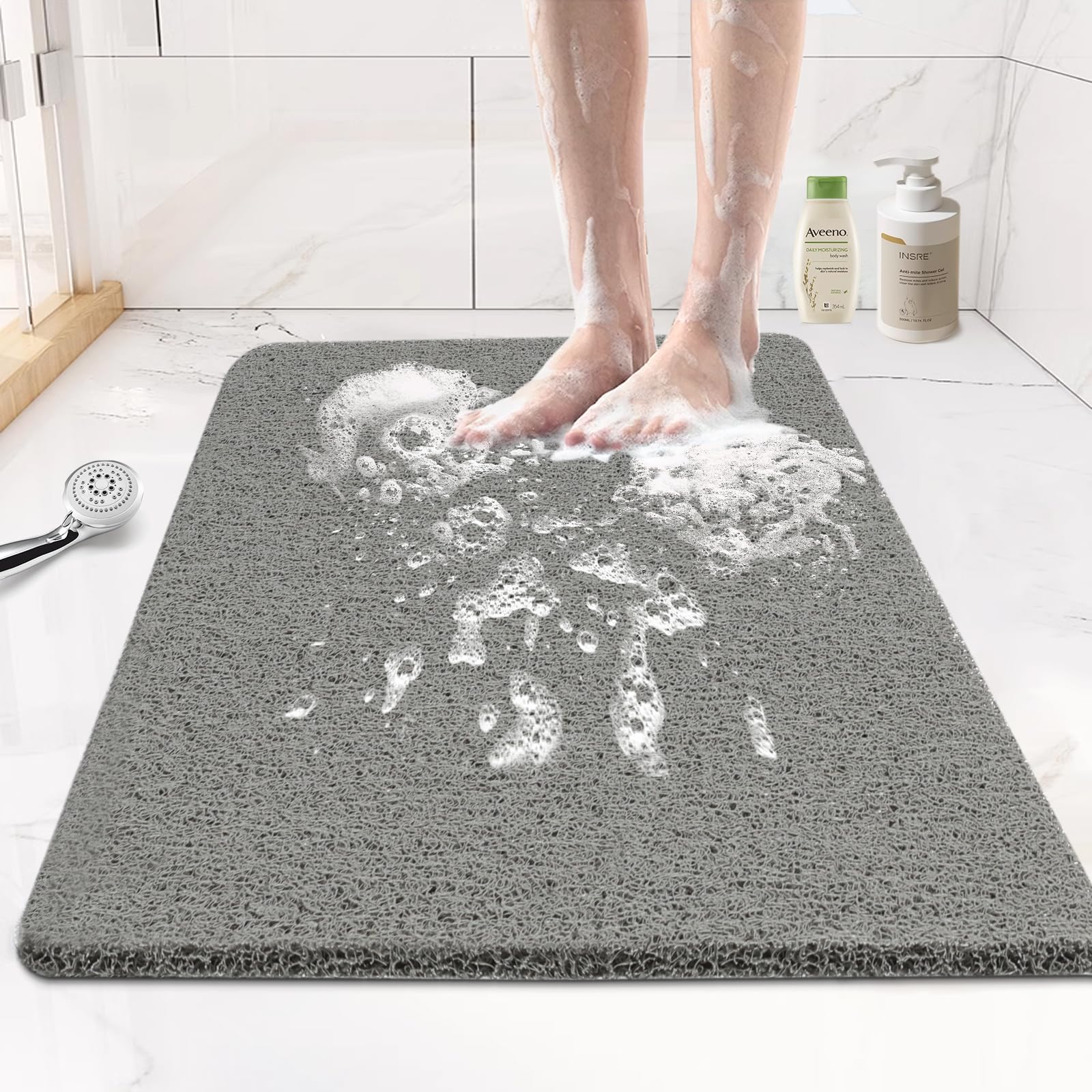 Joyhalo Shower Mats For Showers Anti Slip For Elderly, 17'' X 30'' Non Slip Bath Mat For Inside Shower, Bath Tub Mats For Bathro