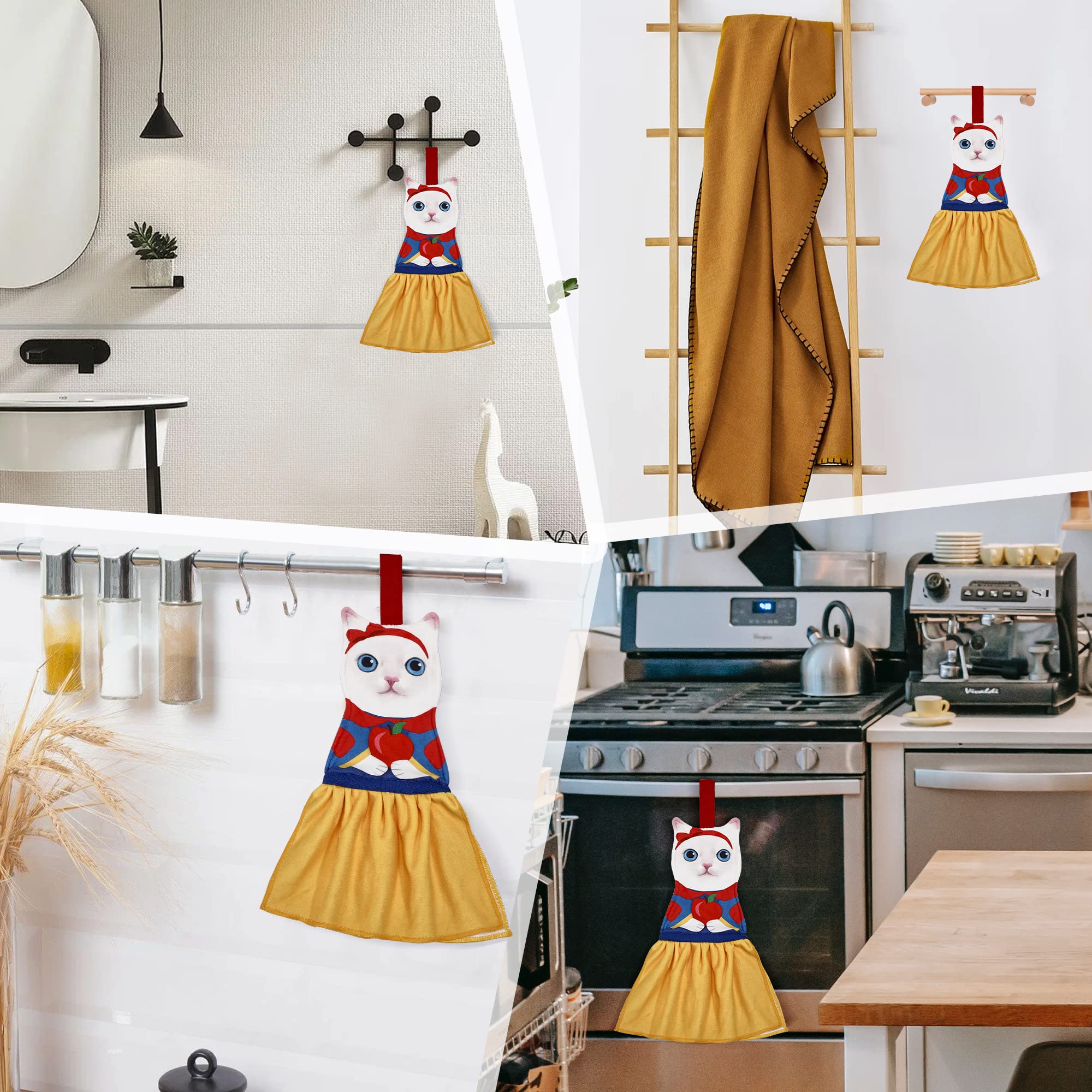 Cat Funny Hand Towels For Bathroom Kitchen - Cute Decorative Cat Decor Hanging Face Towels Super Absorbent Soft- Unique Valentin