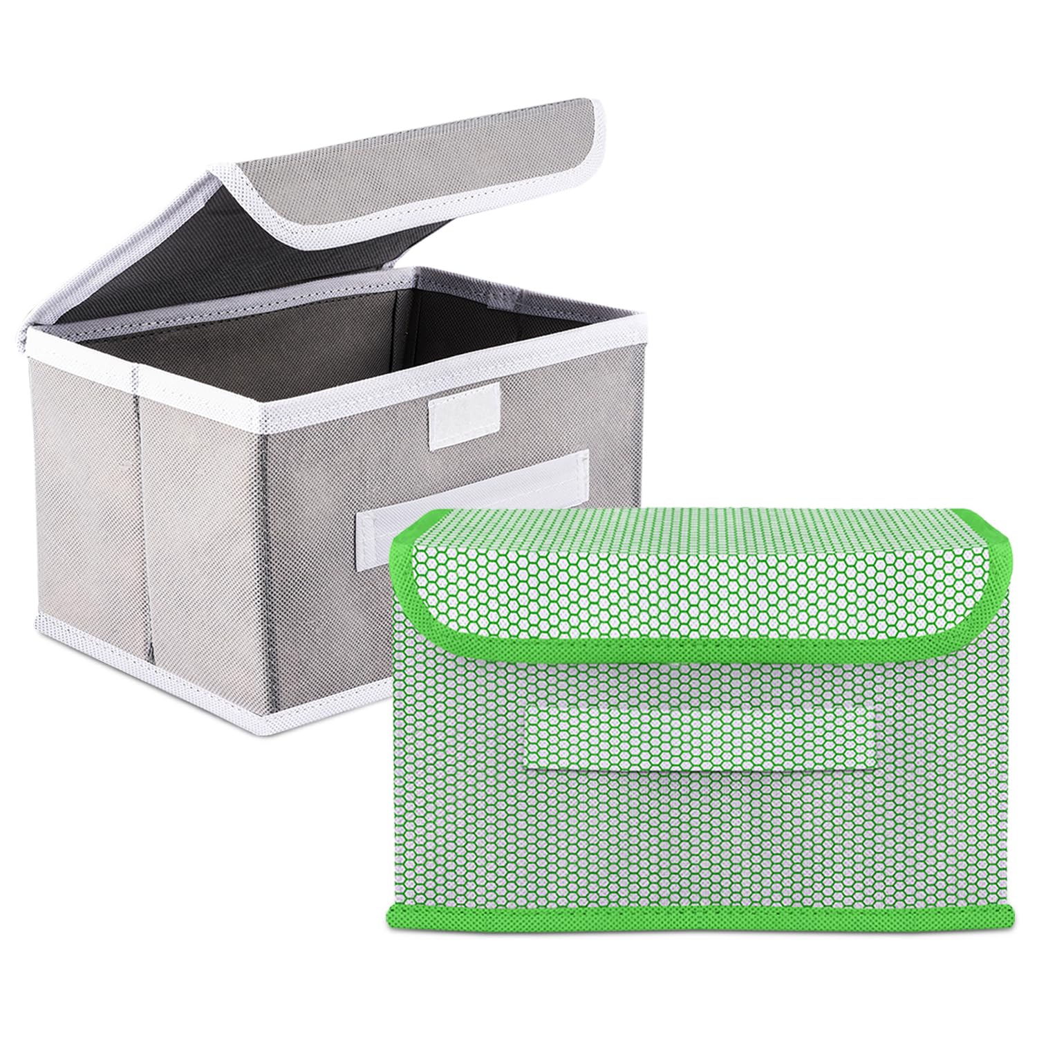 Kuber Industries Drawer Storage Box | Dhakkan Storage Box | NonWoven Clothes Organizer For Toys | Foldable Storage Box With Han
