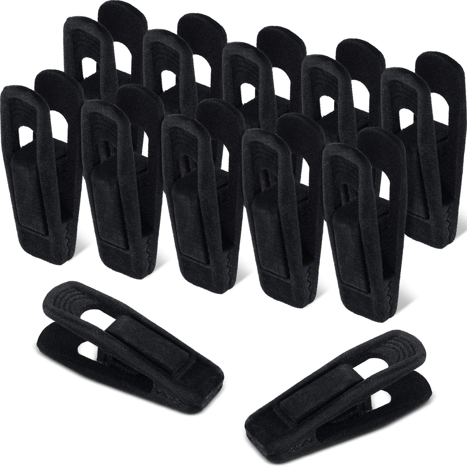 Velvet Hangers Clips Flocked Finger Clips Velvet Clothes Clips Strong Pants Hangers Clips for Slim-line Clothes Velvet Hangers (