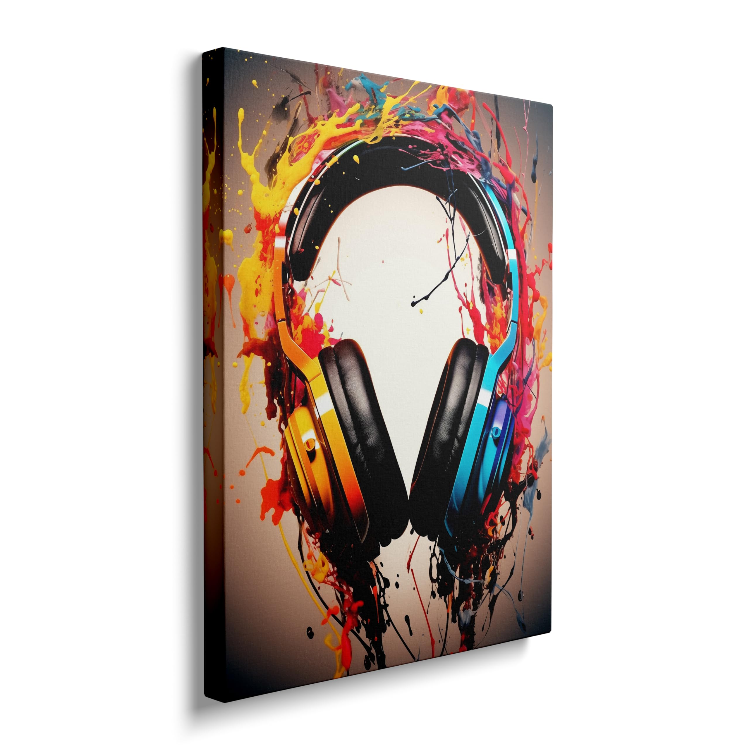 Framed Banksy Graffiti Colorful Dj Headphone Earphone Music Canvas Wall Art Funny Cool Gaming Headset Decor Poster For Living Ro