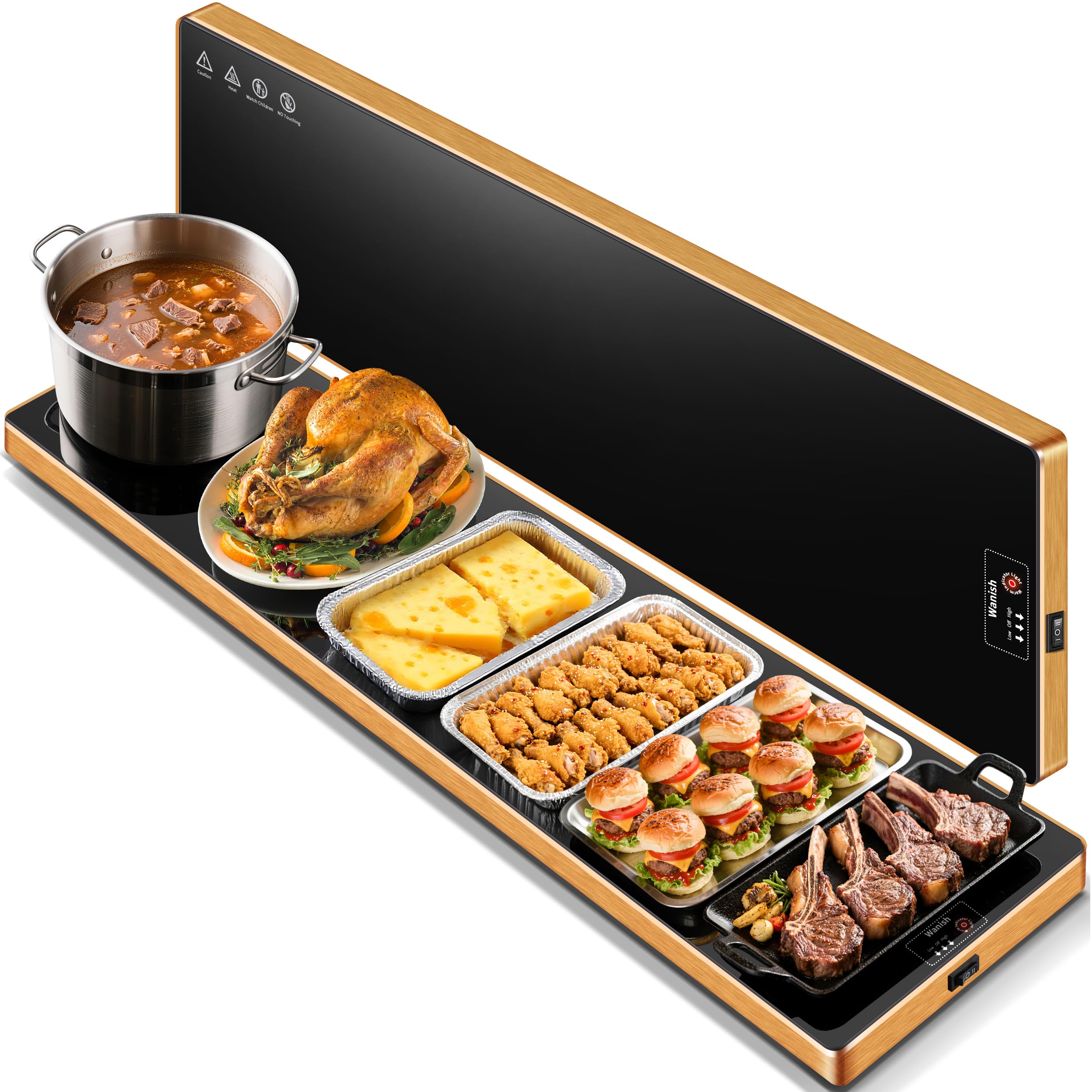 Electric Warming Tray (Extra Long 59   x12   ),Commercial Food Warmers for Parties Buffet & Gathering, Warming Mat for Food with
