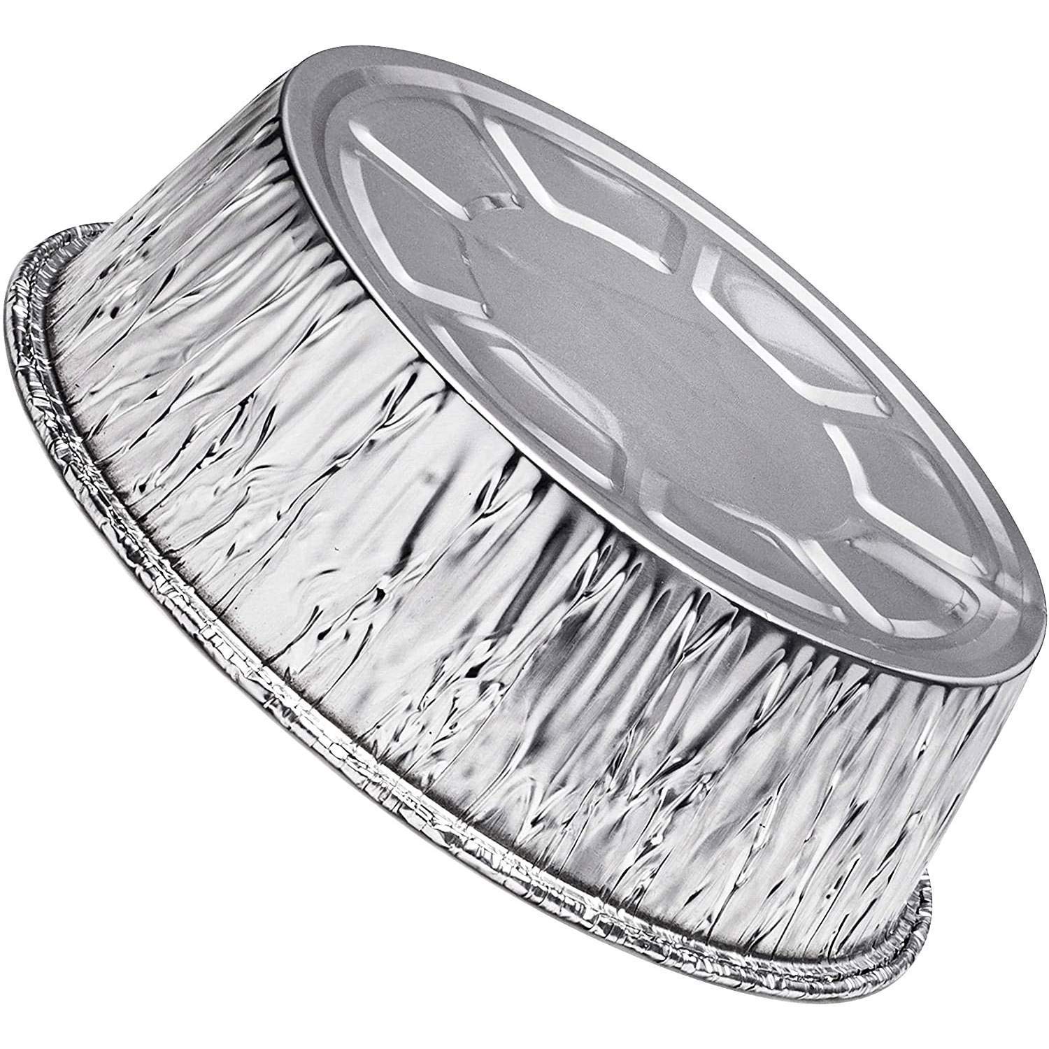 Nicole Home Collection Heavy-Duty Reusable Eco-Friendly Aluminum Foil Round Pan With Dome Lid - 7.5'' X 7.5'' X 3.5'' (Pack Of 3