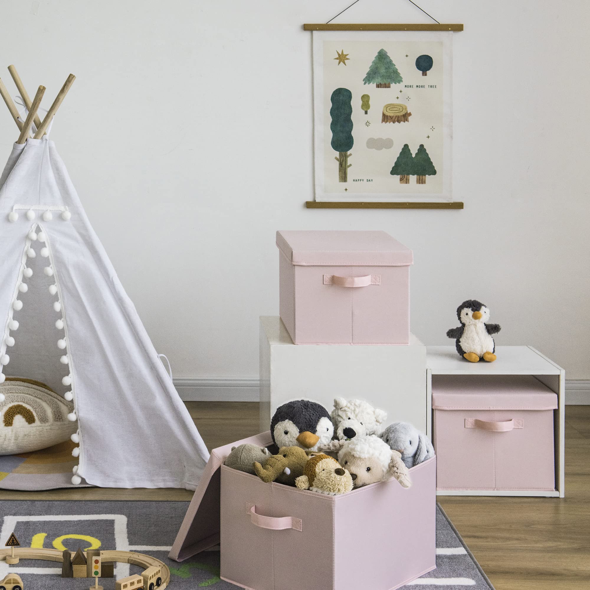 Granny Says Storage Bins Fabric, Large Storage Bins With Lids, Collapsible Storage Box Closet Shelf, Decorative Storage Baskets