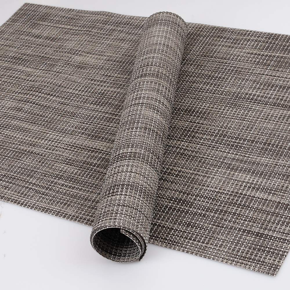 Homedge Pvc Placemat, 4 Pcs Of Non-Slip Heat Resistant Place Mats, Washable Vinyl Placemats, Set Of 4 - Linen Gray