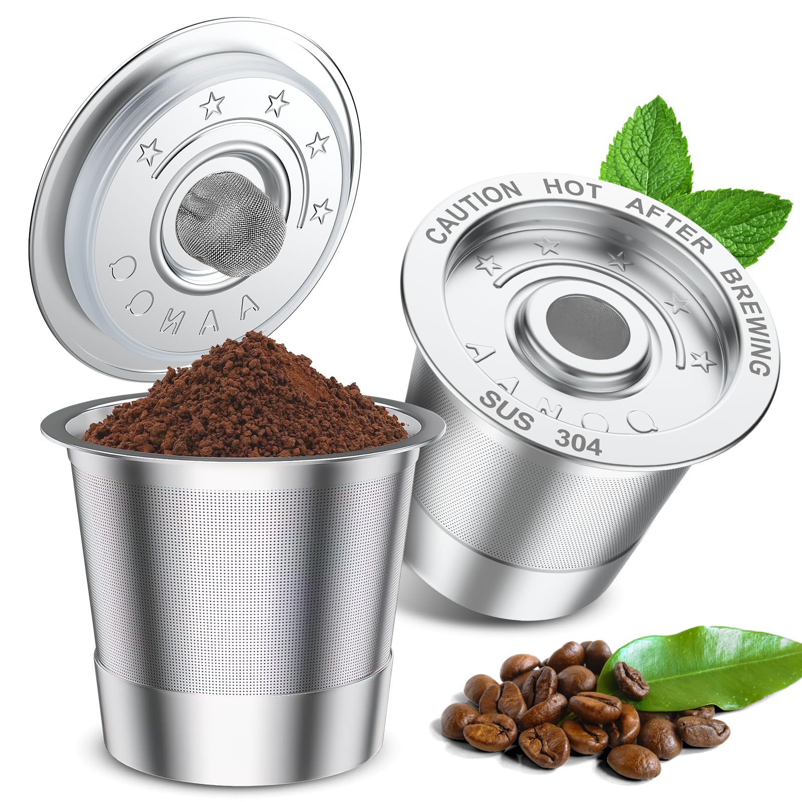2 Pack K Cup Reusable Coffee Pods For Keurig: Stainless Steel Refillable K Cup - Reusable Coffee Filter For Keurig 1.0 Coffee Ma