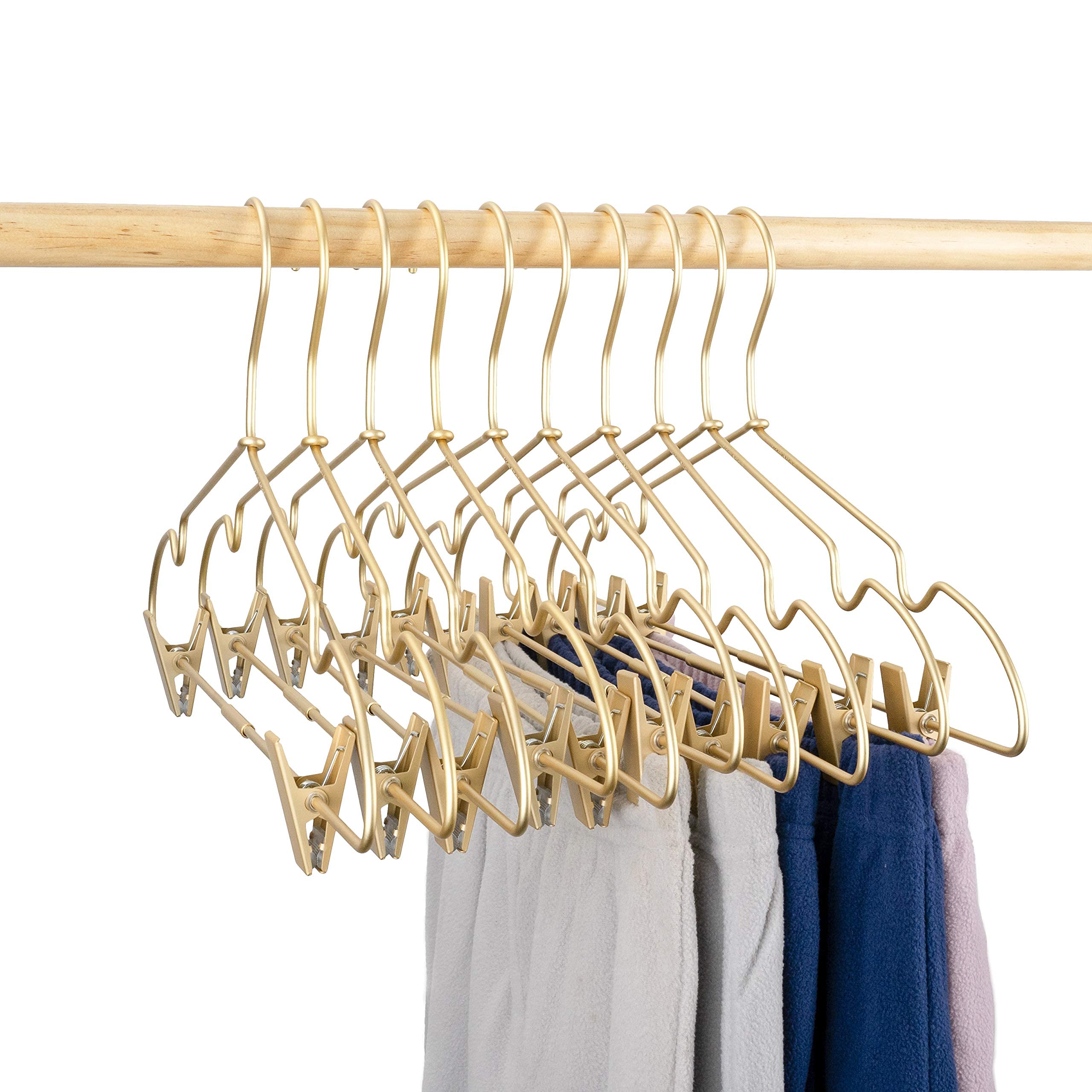Koobay 12.5'' Gold Metal Baby Clothes Clips Hanger Children Kids Coat Hanger Display And Storage 30Pcs