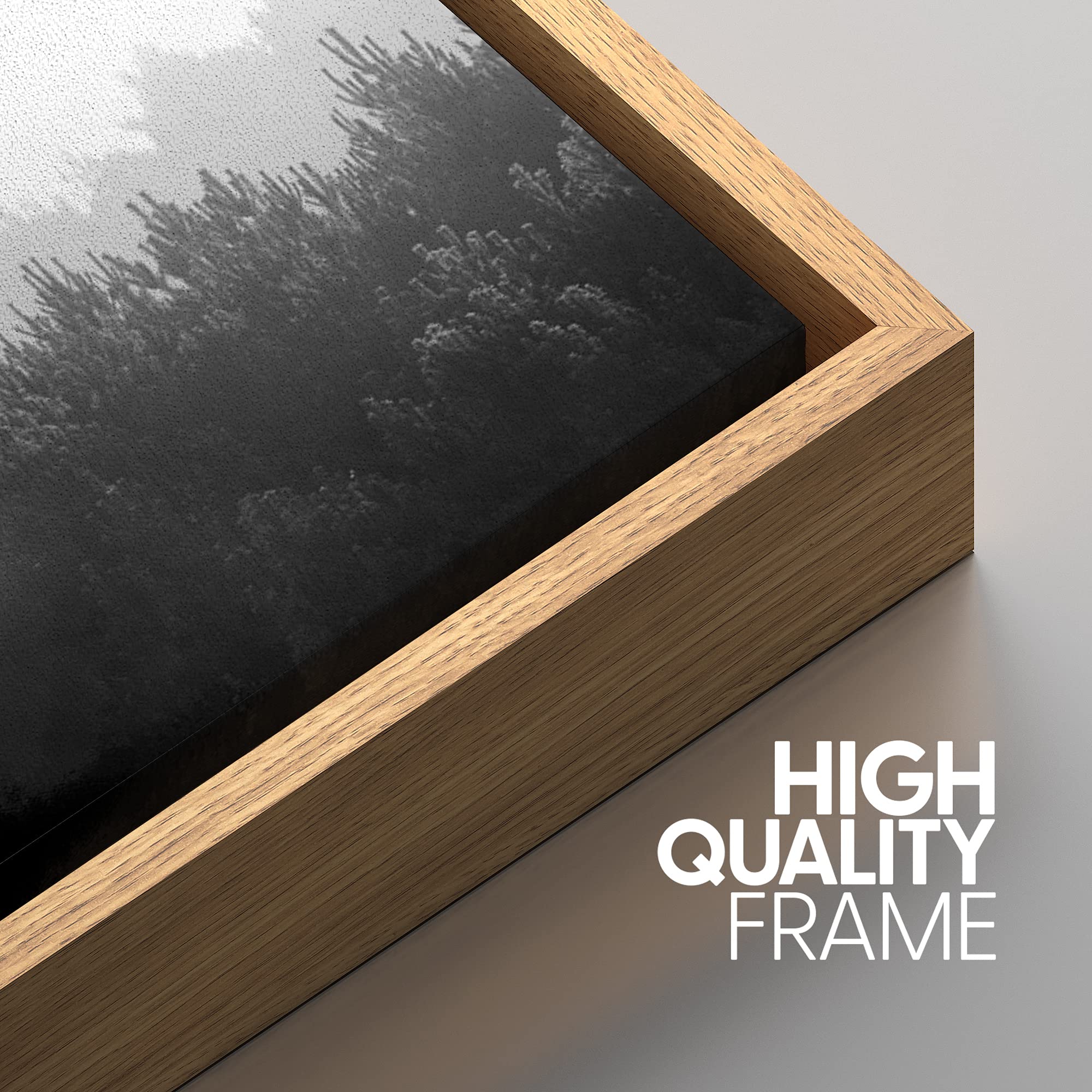 Signwin Framed Canvas Print Wall Art Forest Bushes And Shrubs In Fog Nature Wilderness Illustrations Modern Art Rustic Scenic Re