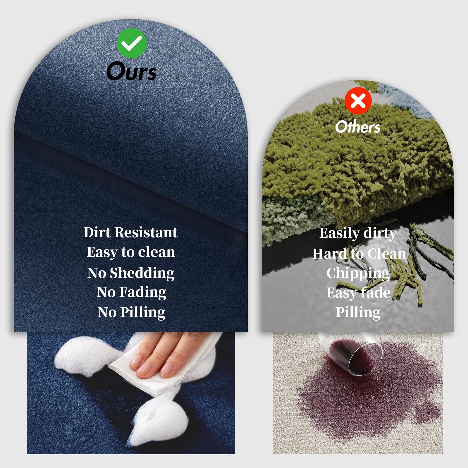 Diatomite Stone Bathroom Mats Rug - Rubber Non Slip Fast Dry Super Absorbent Thin Rugs Fit Under Door - Diatomaceous Earth Bath