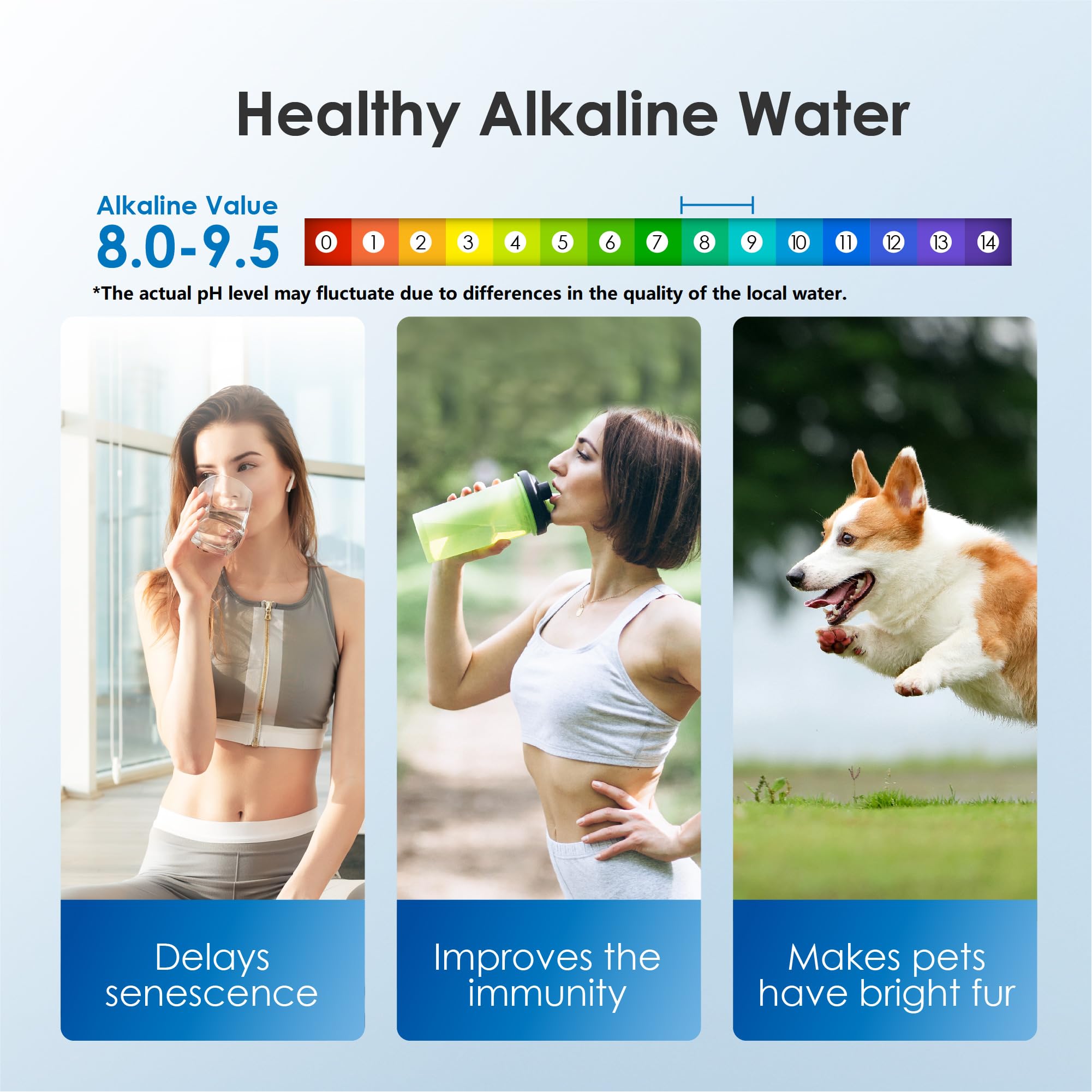 Waterdrop Slim Alkaline Water Filter Dispenser, Large 35-Cup, Up To Ph 9.5, Healthy, Clean & Toxin-Free Mineralized Alkaline Wat