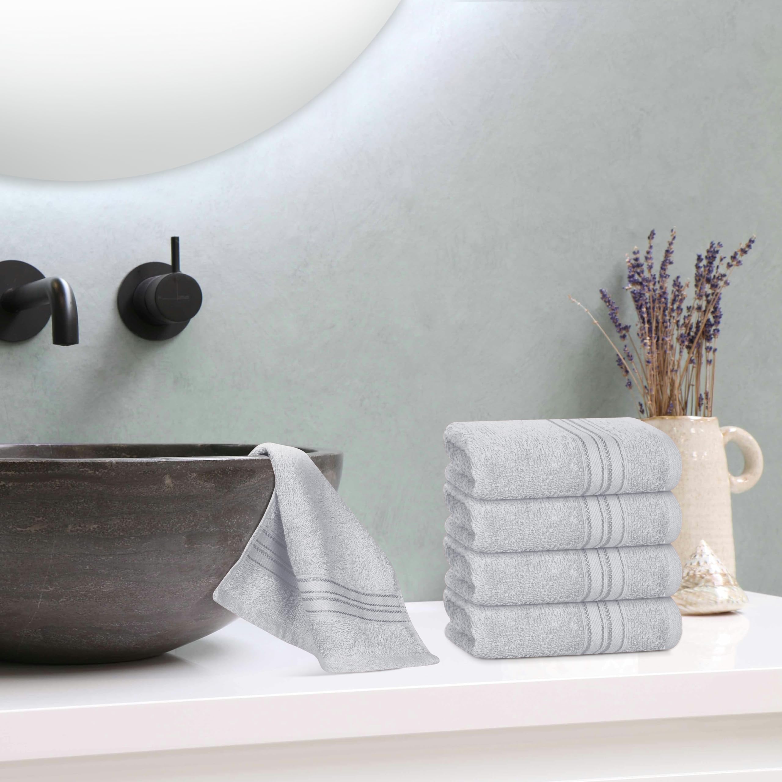 Boutiquo Ultra Soft Cotton Washcloths, Contains 12 Piece Face Cloths 12X12 Inch, Ideal For Everyday Use Face Towels, Compact & L