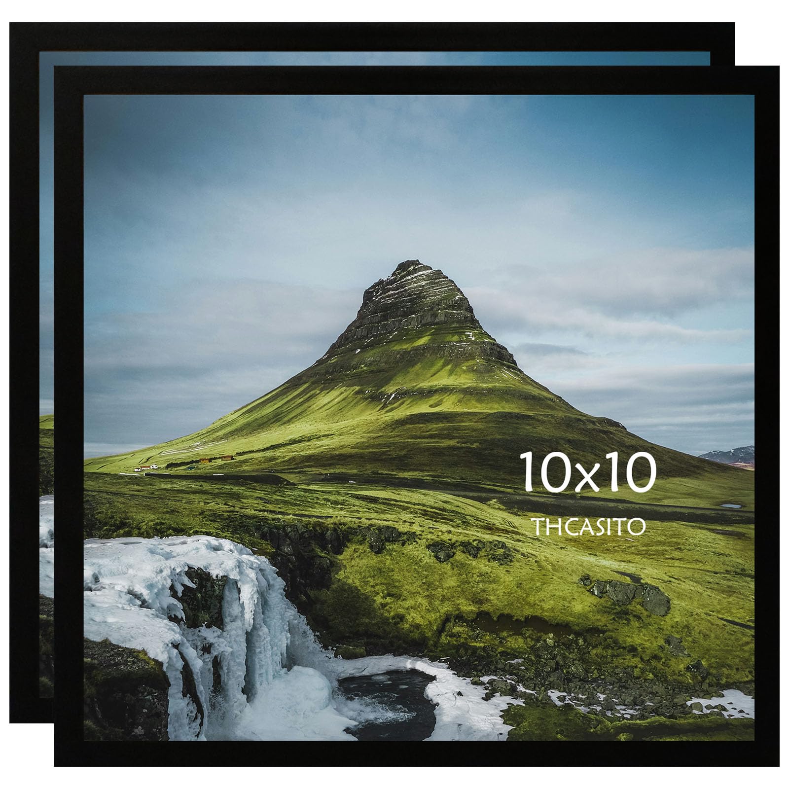 THCASITO Picture Frames 10x10 Black Square Photo Frames for Desk or Wall Decor, Set of 2