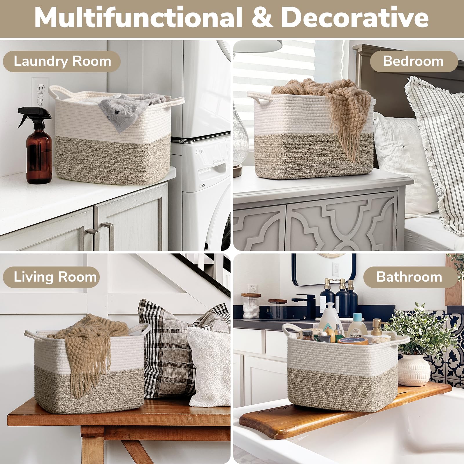 Goodpick Woven Storage Baskets For Organizing, Baby Basket For Gifts, Dog Toy Basket Storage Bins For Shelves, Cute Basket For H