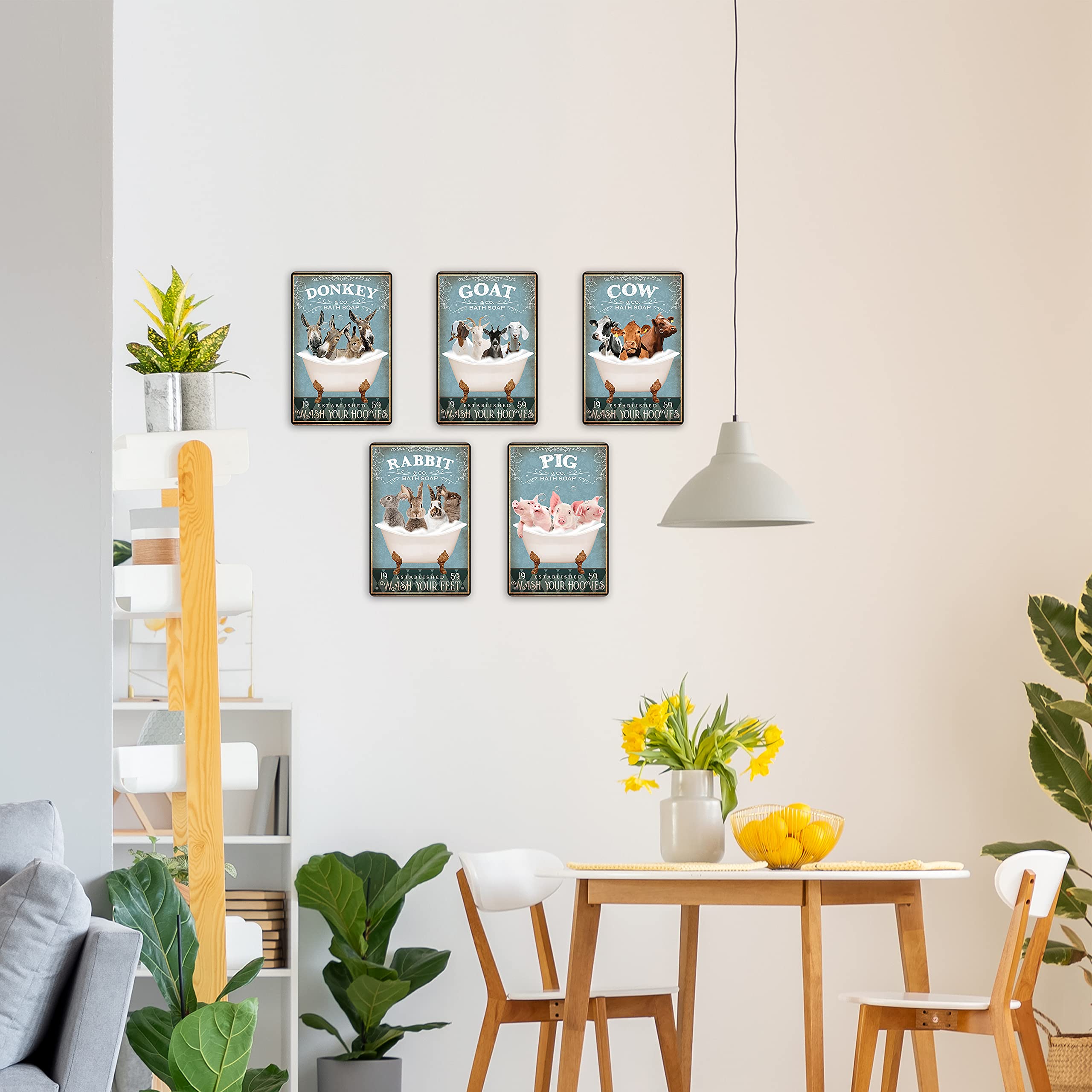 Funny Cow Decor Bathroom Decor Bathtub Decor Cow Accessories Farm Decor Cow Signs Wall Art Poster Retro Poster Bar Home Bathroom Wall Decoration Sign 8x12 Inch