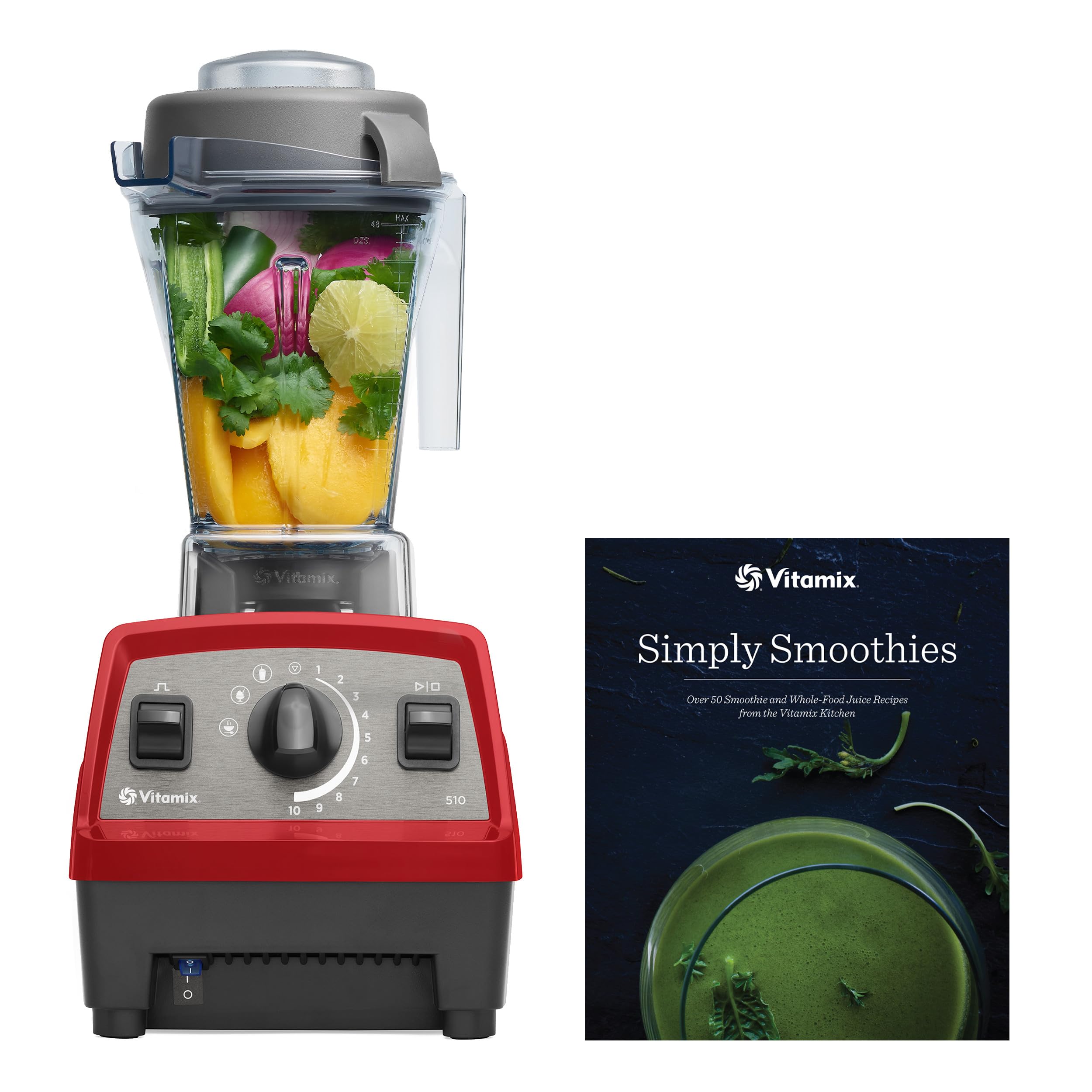 Vitamix Propel 510 Blender with Simply Smoothies Cookbook, 3 Preset Blending Programs, Professional-Grade, 48-oz Container, Red