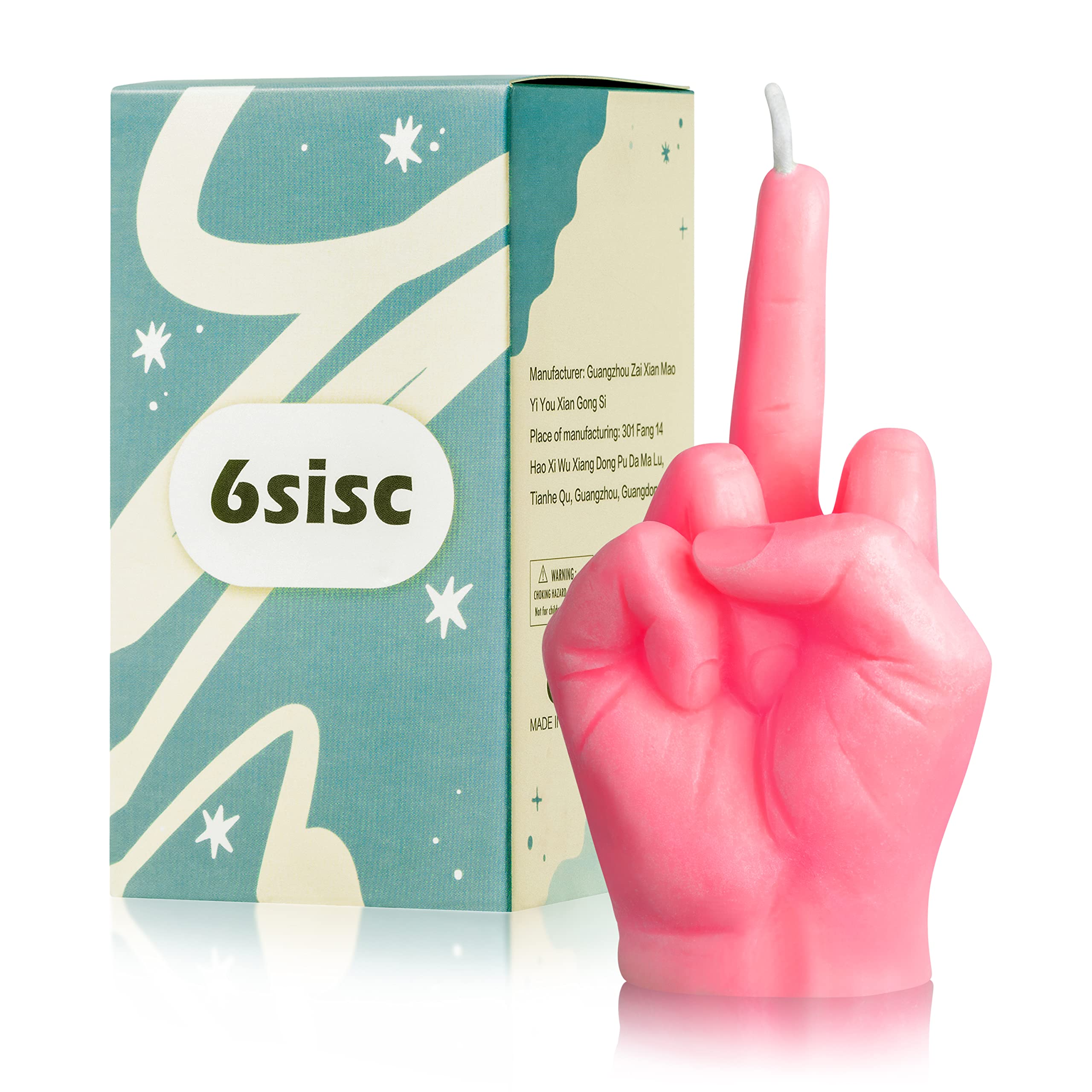 6sisc Middle Finger Scented Candle Hot Pink Danish Pastel Room Aesthetic Decor Pine Fragrance Candles Natural Vegan Soy Wax Hand